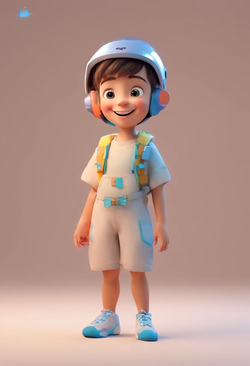a happy cute standing short hair, vestindo uma fantasia espacial,, fundo branco, barnet, tom, Estilo Pixar, ..3d, desenhos animados, rosto detalhado, asymmetrical 16k