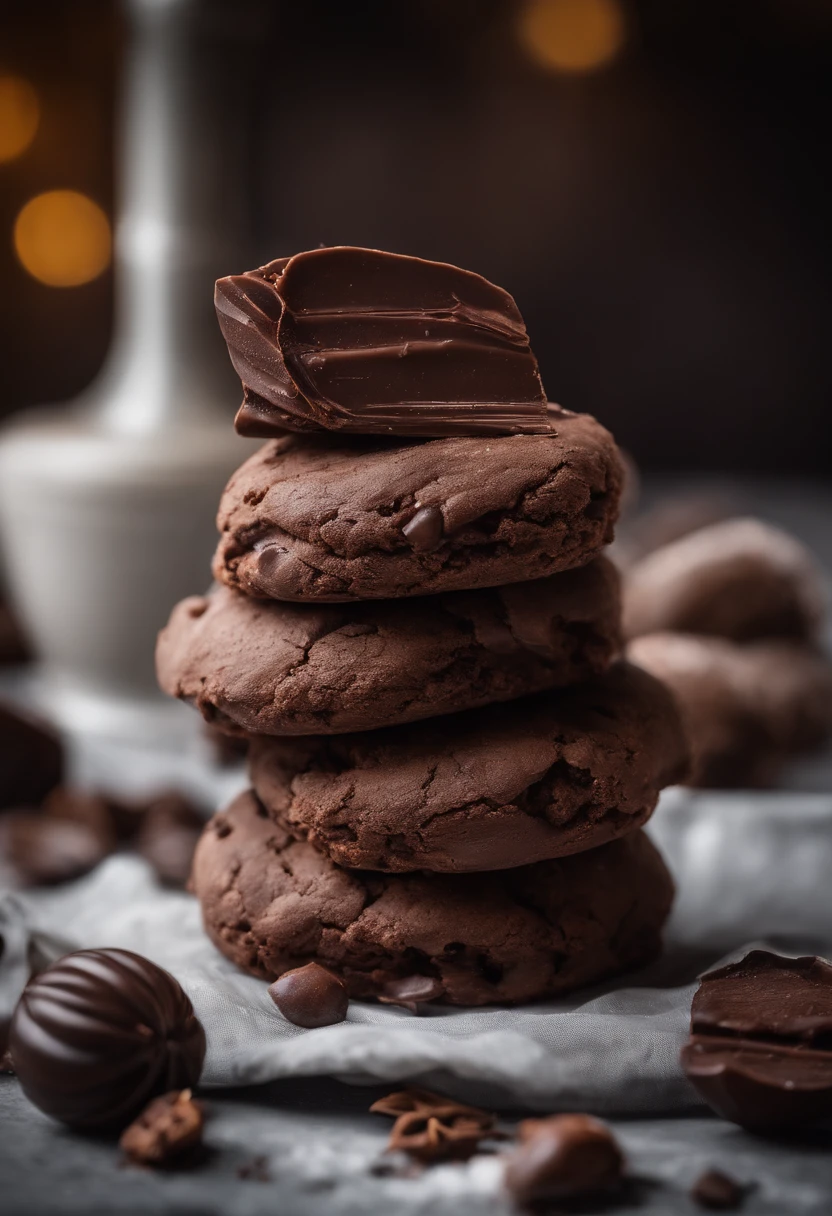 delicioso sorvete de chocolate com calda escorrendo lightroom close product photorealistic