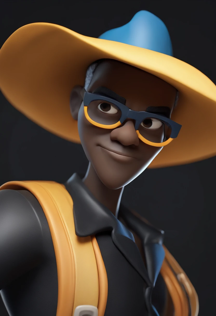 Cartoon character of a man wearing black glasses and a blue shirt, um personagem animado, Caractere estilizado, animation style rendering, 3D estilizado, Arnold Maya render, 3 d render stylized, toon render keyshot, Personagem 3D, Personagem 3D, 3d rendering stylized, 3 d character render, personagem de desenho animado, Personagem de close up, Pose de personagem, (Estilo Pixar) (master part:1.2) (Bokeh) (best quality) (pele detalhada) (textura detalhada) (8k) (argila) (Cinematic lighting) (foco nítido,Senta e vaza a parte superior do corpo