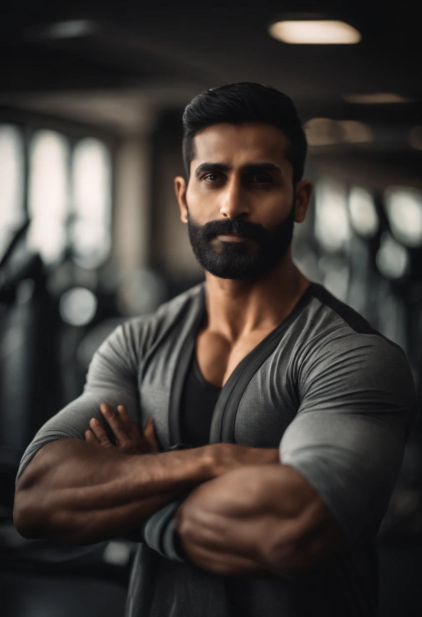Male characterIndian lookalike, with gym clothes and an athletic body that is 165 cm tall.