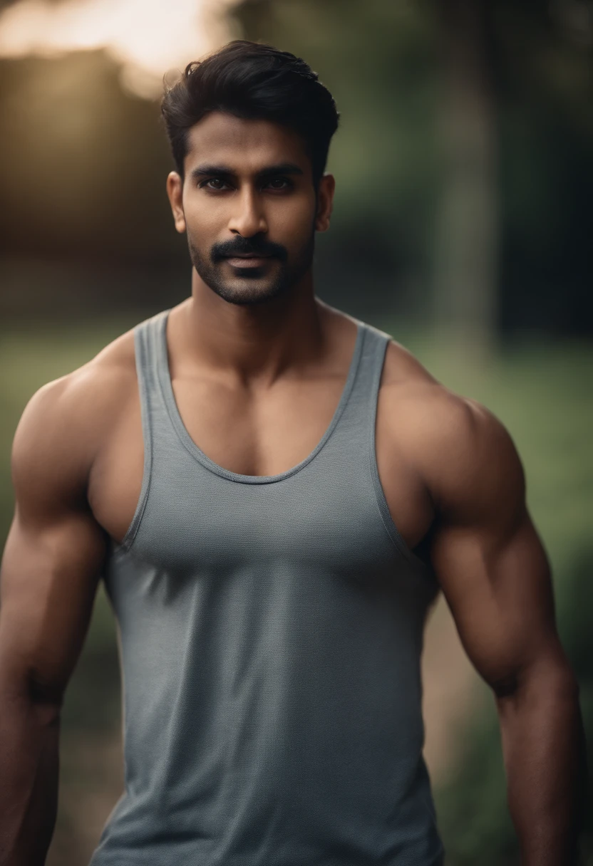 Male characterIndian lookalike, with gym clothes and an athletic body that is 165 cm tall.