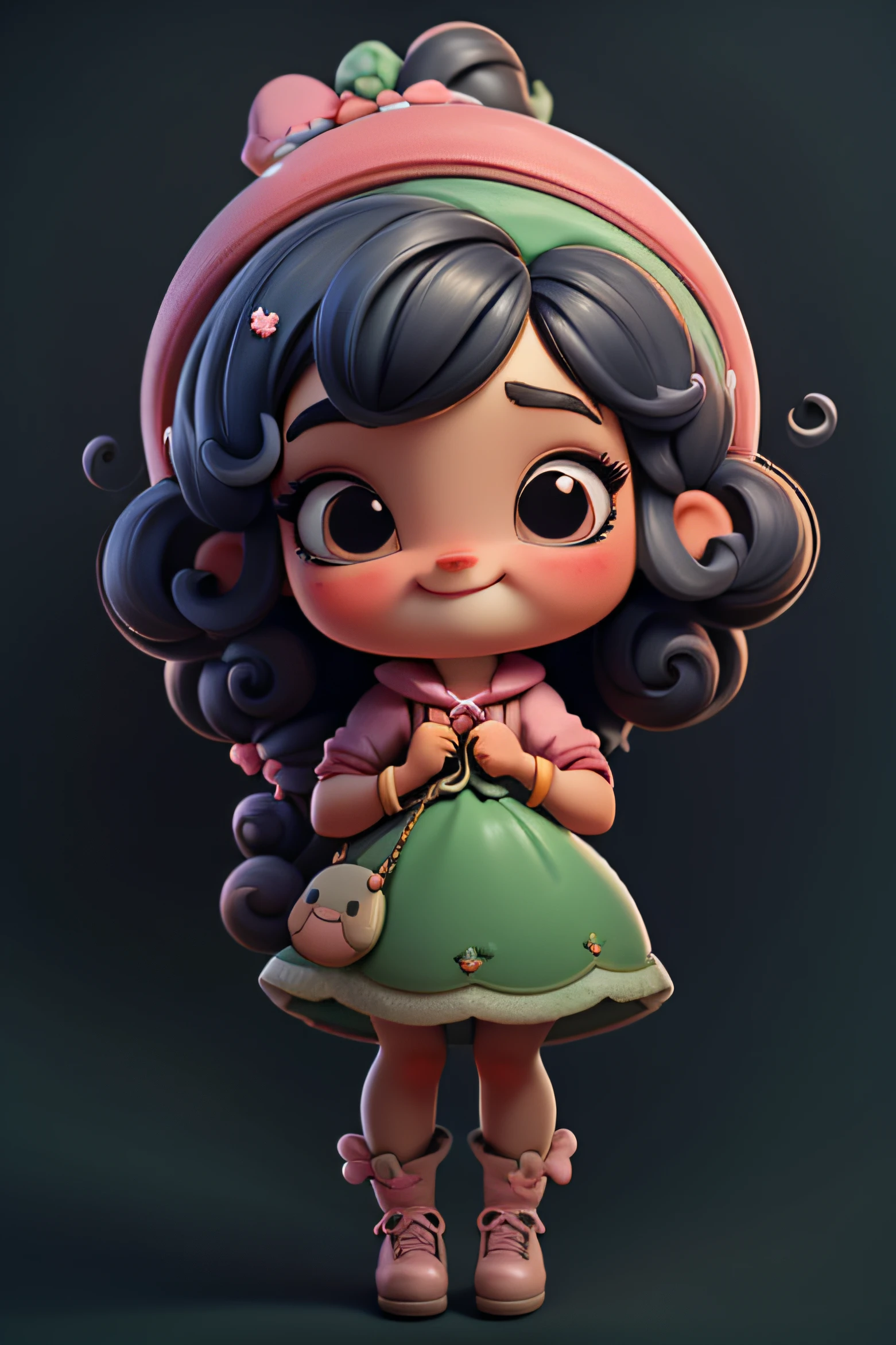 Create an 8K version of the baby loli character CHIBI Vanellope von Schweetz Disney. baby loli Chibi Vanellope por Schweetz : Deve ficar charmoso e bonito, Keep the iconic elements of the original character.Baby loli Vanellope von Schweetz Disney should have a round face with large dimensions, olhos claros, long eyelashes and rosy cheeks. Seu cabelo deve ser longo e tons preto slime . Vestido luxuoso e fofo cheio de detalhes de doces : Vestir Vanellope von Schweetz Disney em um vestido bonito e elegante em tons de vermelho . O vestido pode ter babados, renda & detalhes feitos de doces, A reference to the strawberry theme . Add loops or ribbons, Para dar um toque de delicadeza. avental & Arco : Adicione um avental cores de chicletes sobre o vestido de baby loli Chibi, It is tied at the waist with a thin bow. O avental pode ter pequenos detalhes, como bolsos ou bordados finos. Meias e sapatos bonitos: Complete o look baby loli chibi Vanellope von Schweetz Disney com meias listradas vermelha e branca ou detalhes divertidos. standingn, Coloque sapatos de boneca bonitos, com gravatas ou fivelas. Magic Accessories: Add charming strawberry accessories , como no cabelo ou uma tiara com detalhes extravagantes de morangos . You can also get your hands on beautiful themed accessories. Certifique-se de adicionar sombras, texturas e detalhes nos cabelos, Chibi Vanellope, Schweetz Ternos & Accessories, to make it even more charming and charming. Give him a smiling expression and a sweet smile on his face, Capturing the essence of the character in a subtle way, lovely hands, Anatomia completa de baby loli Vanellope von Schweetz Disney.