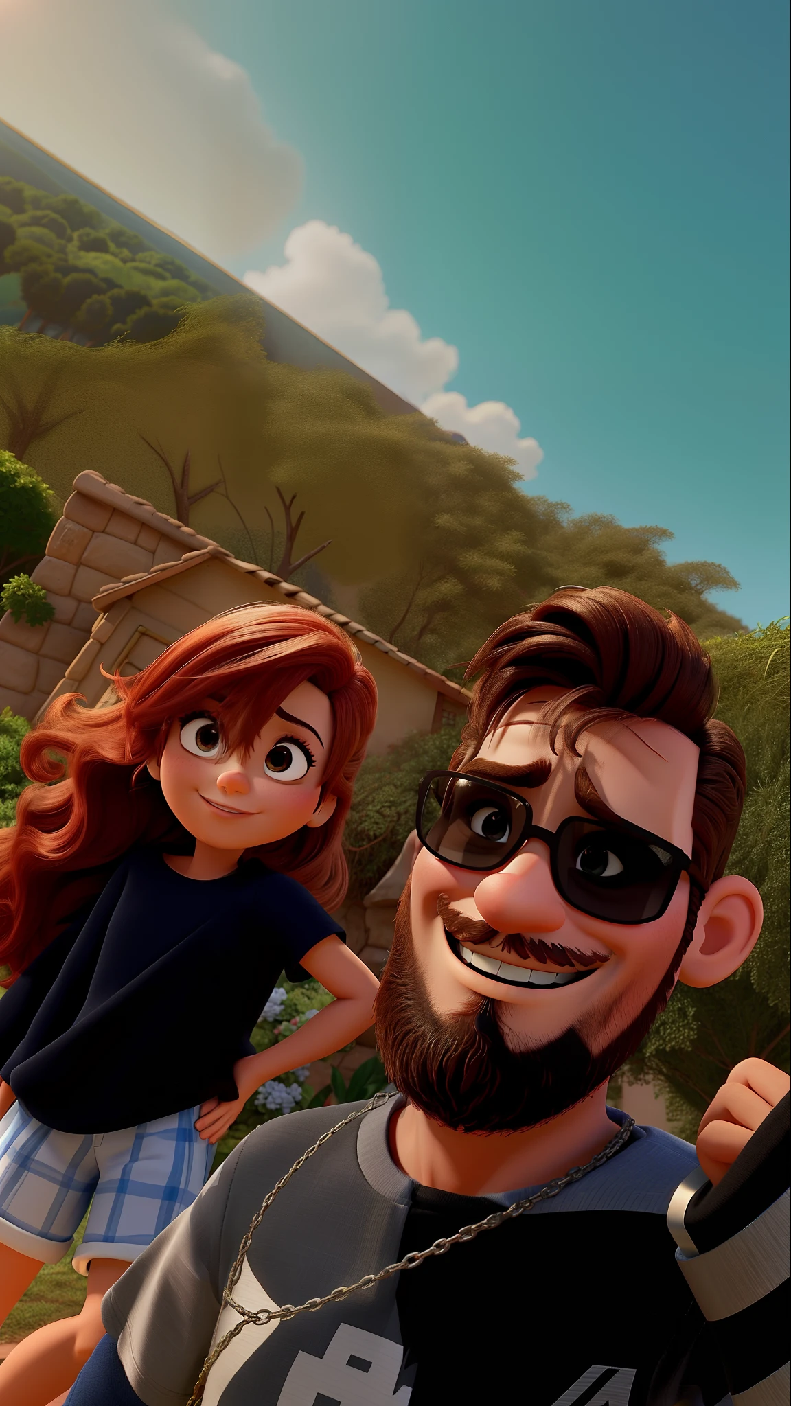 casal homem e mulher no estilo Disney Pixar, alta qualidade, melhor qualidade