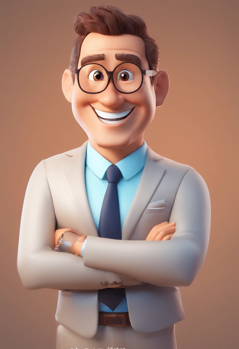 Smiling Man Illustration, sorriso insano, Homem de pele marrom com um sorriso gigante, happily smiling at the camera, sorriso atrevido, he's smiling, sorriso muito grande, Macho sorridente, foto de perfil headshot, rindo sorriso enorme, desenhando no estilo de Arte 3D, c4d, fundo de cor branco puro, estilo disney, estilo pixar render ilustracao Super Detalhe, 8k