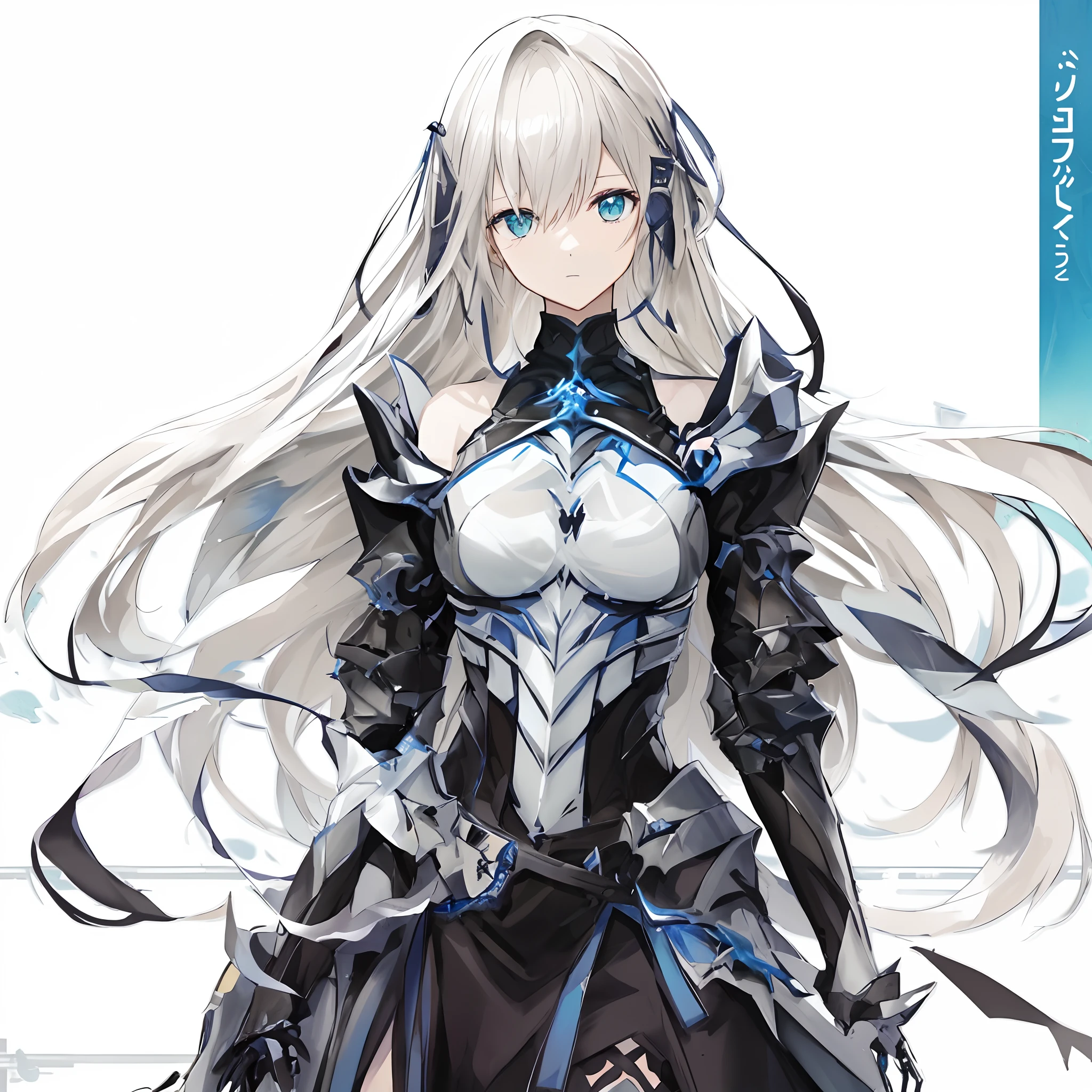  anime com cabelo branco longo e vestido preto na cidade, de Arknights, Negar autoamata, pale black armor, Arknights, Meninamadura, armadura branca brilhante, epic light novel cover art, arte da capa da light novel, arte de anime limpa e detalhada, epic light novel art cover, arte chave detalhada do anime, personagem de anime feminino, com armadura prateada elegante