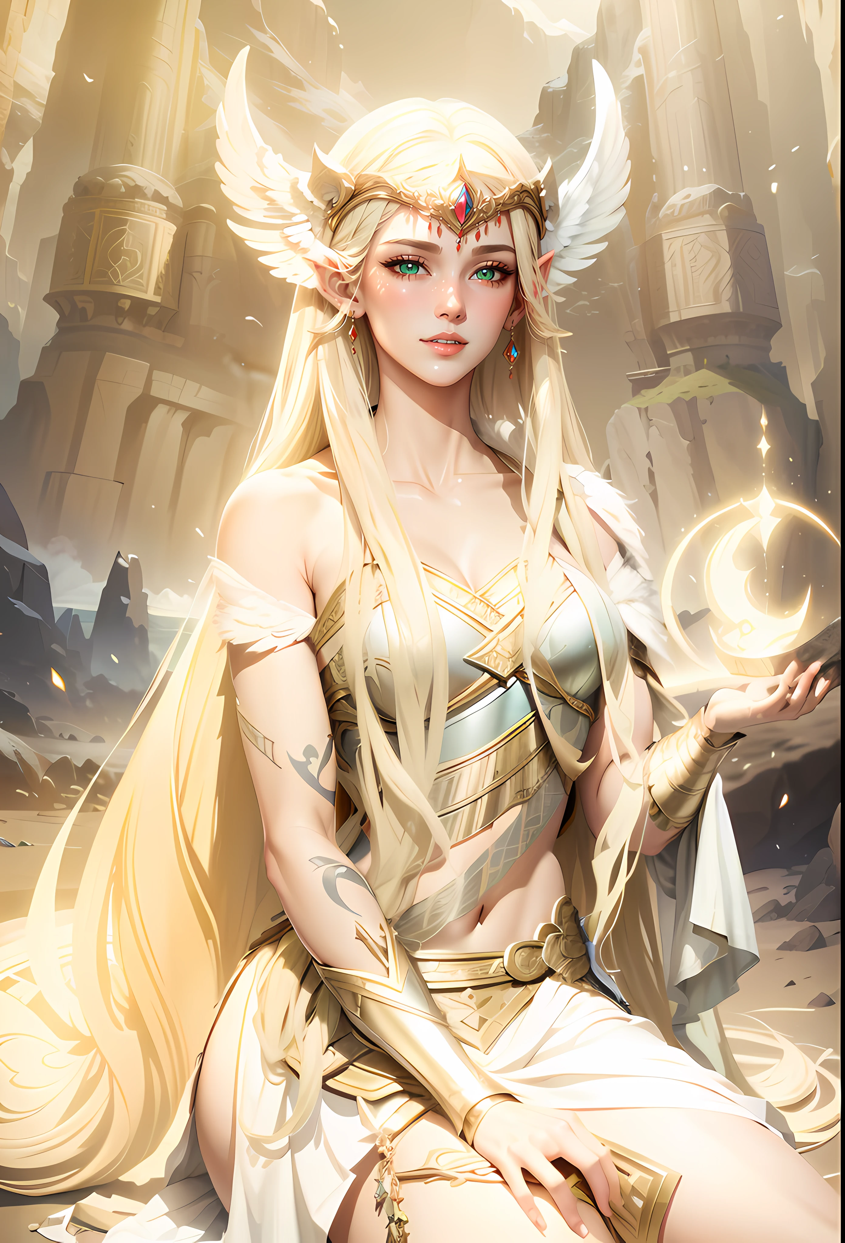 Asgard, valkyrie, mulher guerreira. Anatomia correta，epic fantasy digital art，tmasterpiece，8k，high-definition resolution，desenho detalhado，Qulidade Superior，, Epic composition, (((huge muscles)))