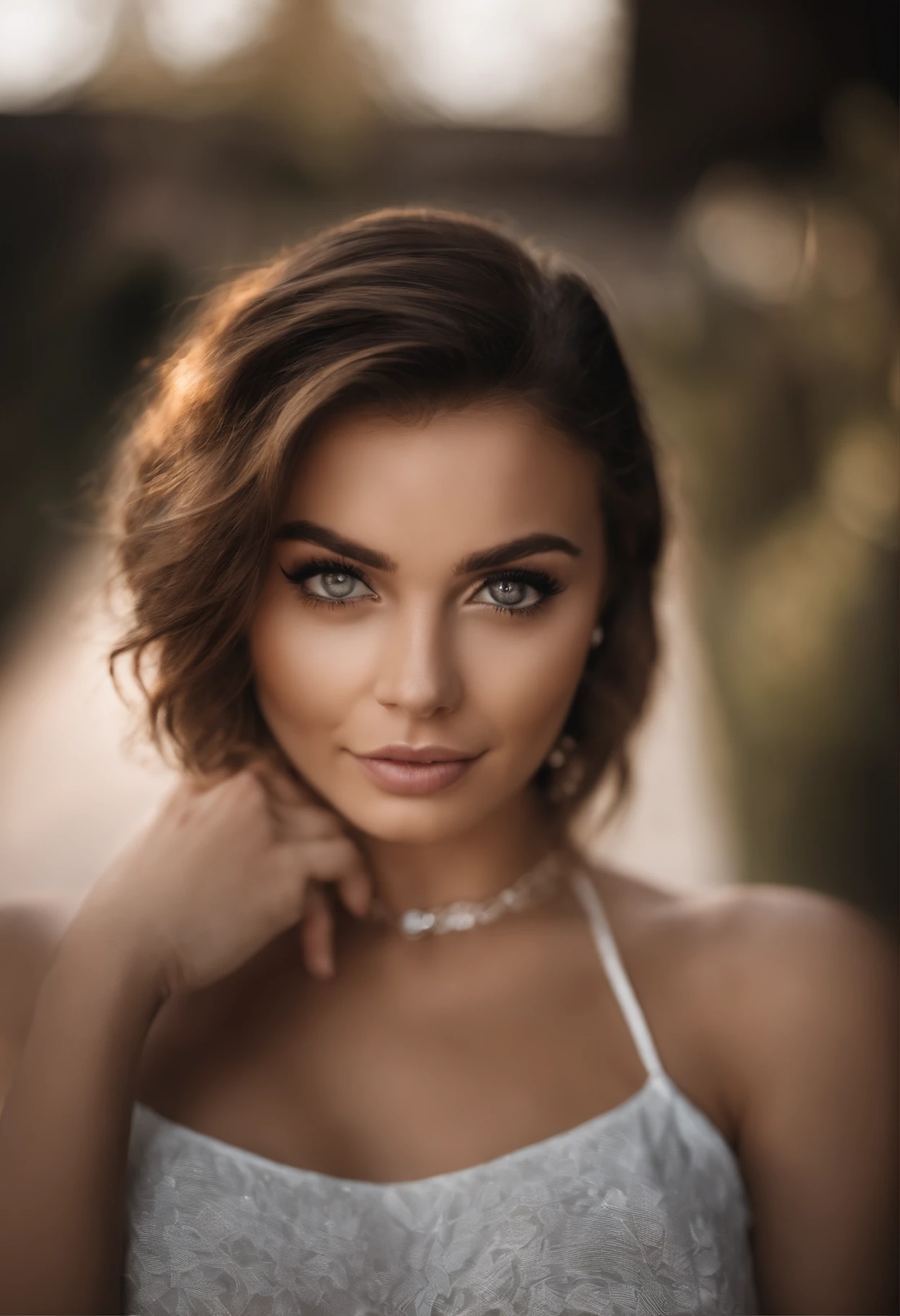 Femme arafed avec un débardeur blanc et un collier, fille sexy aux yeux verts, Portrait Sophie Mudd, cheveux bruns et grands yeux, Selfie d’une jeune femme, Yeux de chambre, Violet Myers, sans maquillage, maquillage naturel, Regarder directement la caméra, Visage avec Artgram, Maquillage subtil, Superbe photo du corps entier, Yeux verts perçants, Bel angle, pose attrayante, fille mignonne, sexy pose, Image du corps entier, corps entier, Prise de vue du corps entier, Déesse brune, détail élevé, pose satisfaite, Pantalon en cuir abu dabi