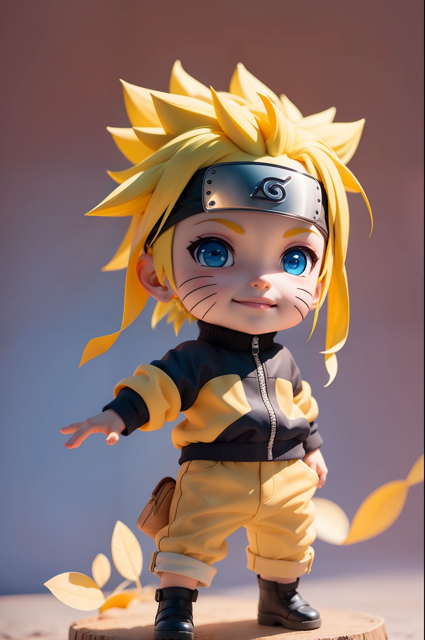 masterpiece, top-quality, ((Chibi)), 1boy, male focus, Uzumaki Naruto, blue eyes, yellow hair, Pretty , Cute, happy face