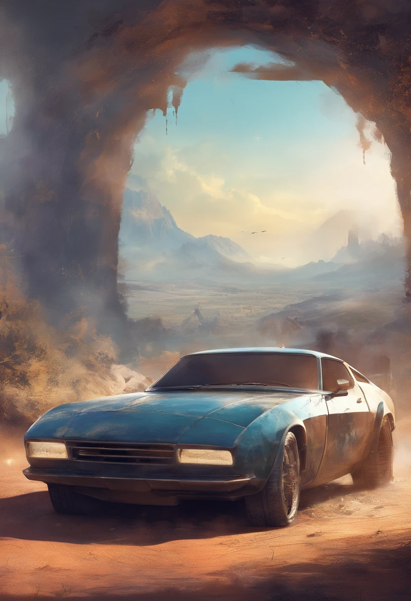 Cinamatic car , with perfect position, clear image,epic background, Perfect Composition