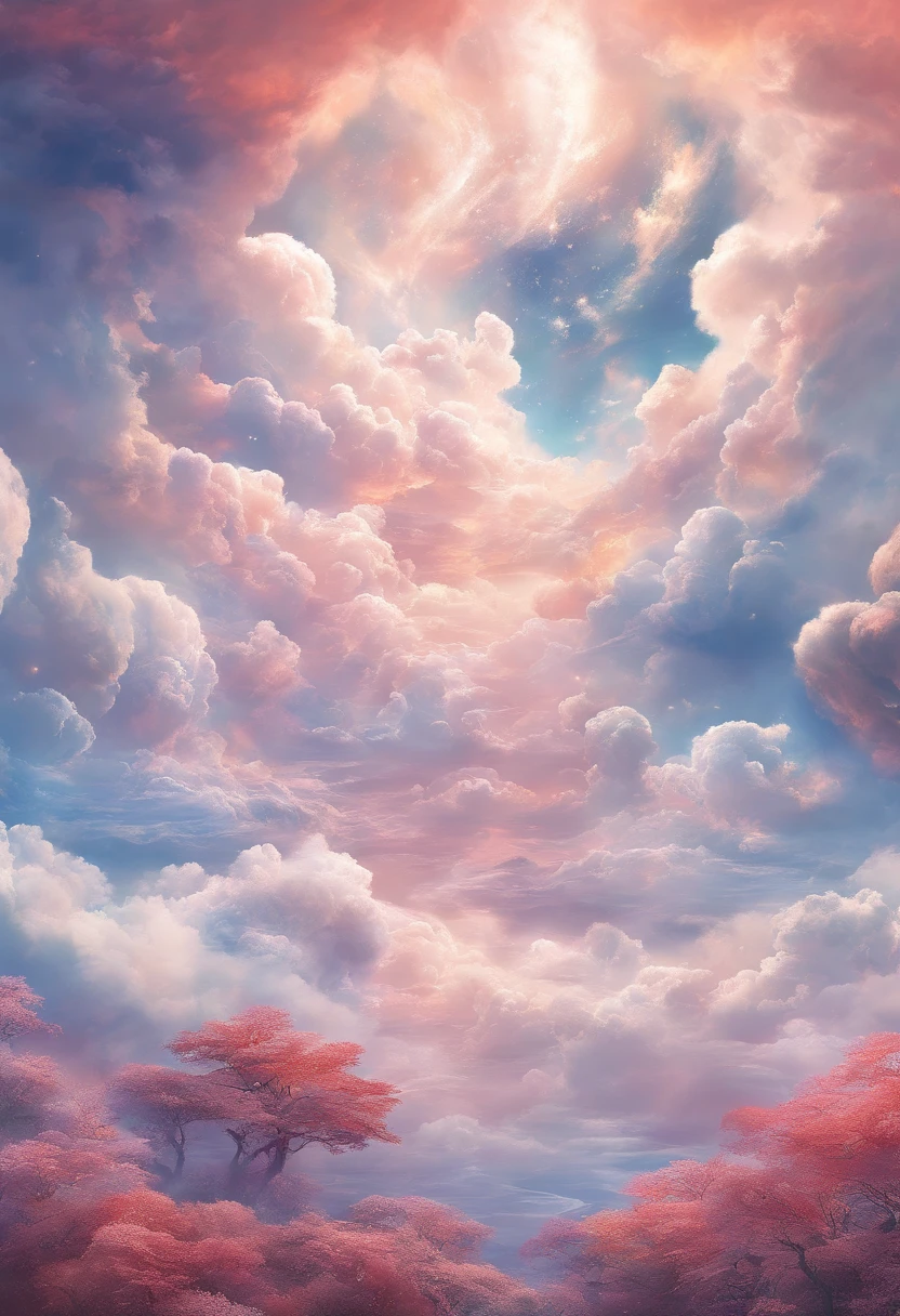 Skysky,White clouds in a dreamy sky。Brilliant clouds. Like a dragon's clouds。8K