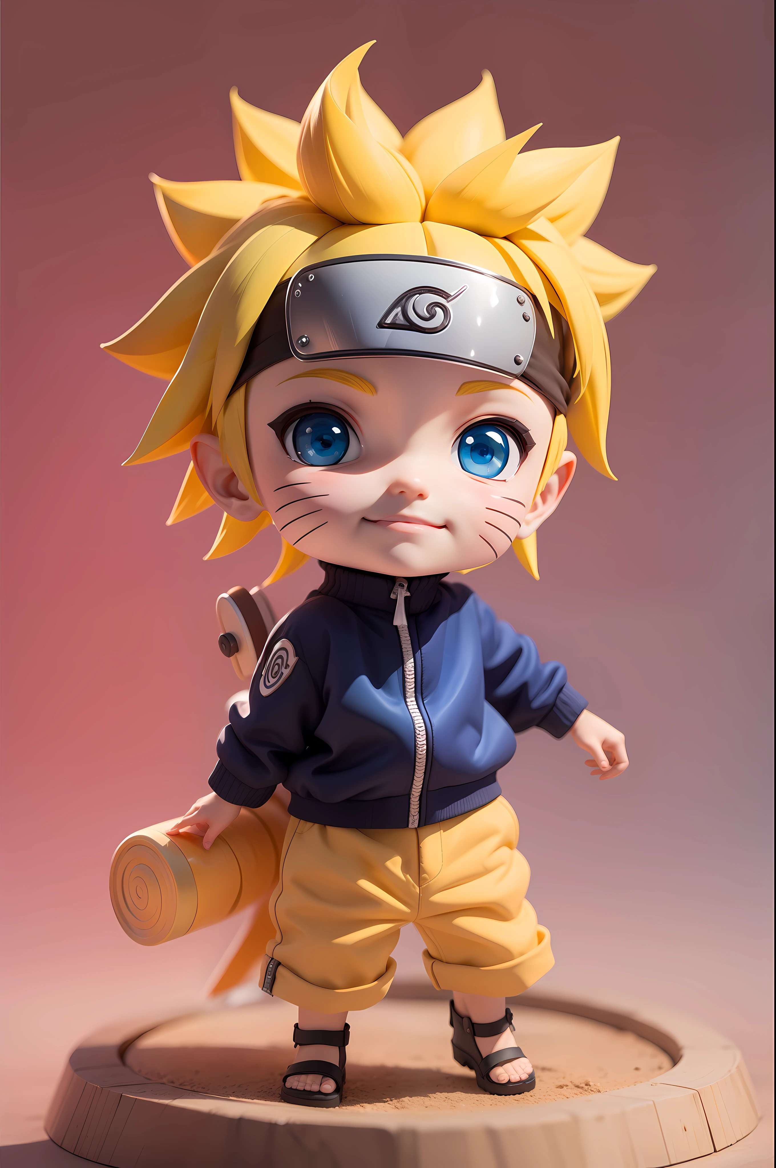 masterpiece, top-quality, ((Chibi)), 1boy, male focus, Uzumaki Naruto, blue eyes, yellow hair, Pretty , Cute, happy face