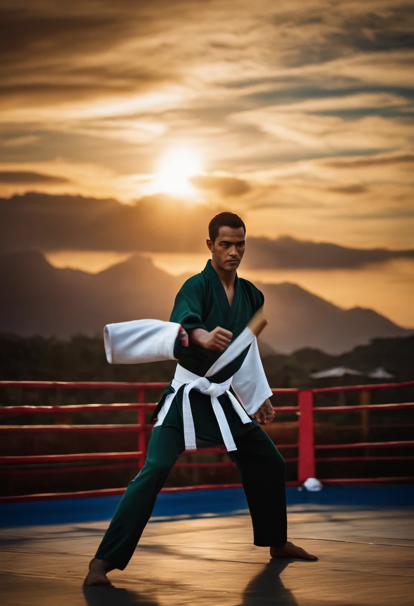 Minha foto transformar em cenario de luta faixa preta karateka