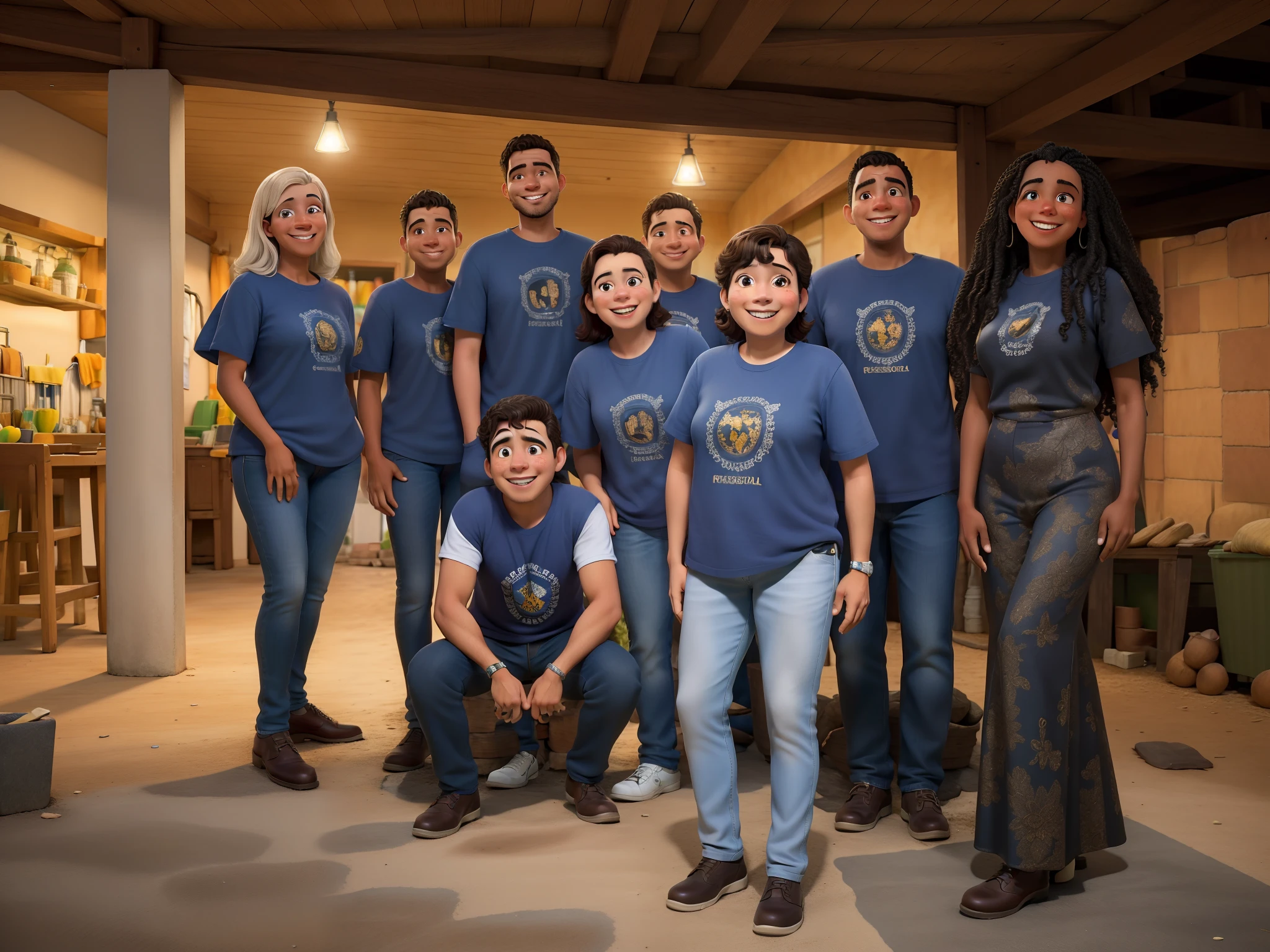 Obra-prima, de melhor qualidade, grupo de pessoa felizes de farda.