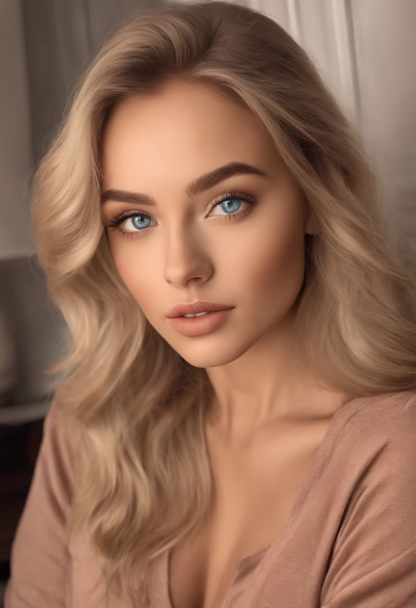 arafed frau voll , Sexy girl with blue eyes, ultra realistisch, Akribisch detailliert, portrait sophie mudd, blonde hair and large eyes, Selfie einer jungen Frau, Augen im Schlafzimmer, Violet Myers, ohne Make-up, Natural makeup, Blick direkt in die Kamera, Gesicht mit Artgram, dezentes Make-up, Stunning full body standing, Im Badezimmer, Large bust, zeigend, Kein BH, no floors,Stunning full body shot in a bedroom, medium to large chest, exposed breast, exposed bottoms, Nichts tragen, zeigend, rasierter unterer Bereich,, fully. , bare body, atomar perfekte Brust, large chest