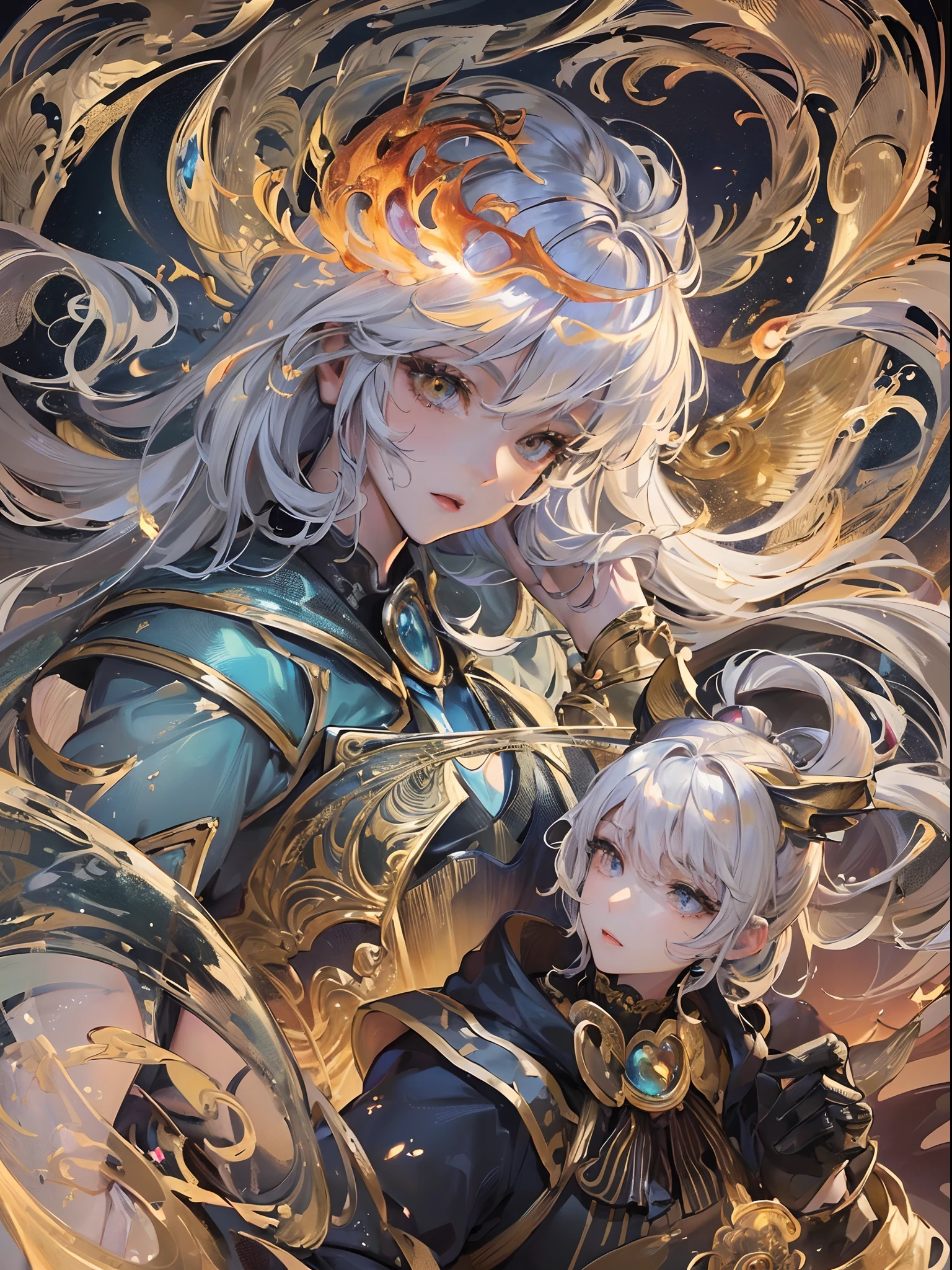 Finest quality)),(超A high resolution),(ultra-detailliert),(Meticulous portrayal),((Best Anime)),(Finest works of art),sharpnes,Clair,Ultra-Precision Art,The art of astounding depiction,Beautiful fantasy art with intricate and detailed details, (Flowing light:1.6),, (1 adult female:1.5),((Magic Knight:1.5)),(Magic armor with intricate and detailed beautiful reliefs:1.3),(Flames converging at the fingertips:1.3)