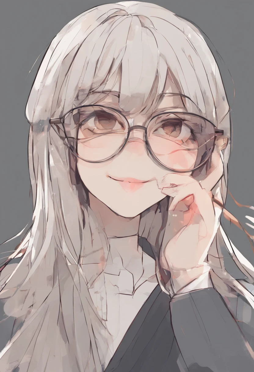selfie de colegial japonesa de cabelo curto na cor preta e rosto cheio de hematomas, wears round-framed glasses