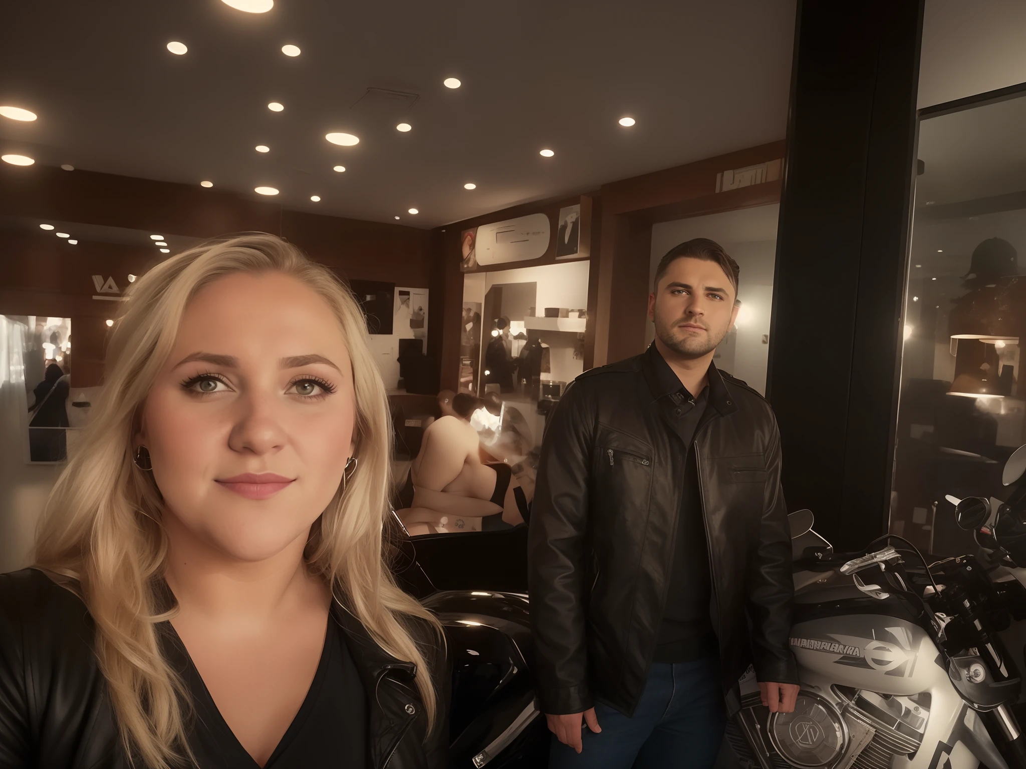 Mulher loira de camisa preta e jaqueta preta ao lado de um homem de jaqueta preta, Directed by: Nandor Soldier, by Hristofor Žefarović, ástor alexander, touring, Directed by: Amy Schumer, Directed by: August Černigoj, imagem de perfil, by Beta Vukanović