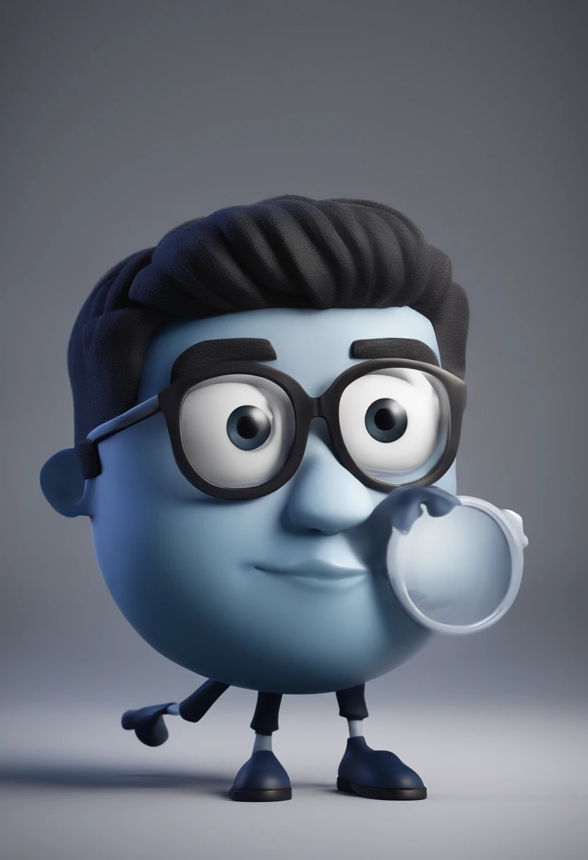 Cartoon character of a man with black glasses and a blue shirt, animation character, Caractere estilizado, animation style rendering, 3D estilizado, Arnold Maya render, 3 d render stylized, toon render keyshot, Personagem 3D, Personagem 3D, 3d rendering stylized, 3 d character render, personagem de desenho animado, Personagem de close up, Pose de personagem, (Estilo Pixar) (master part:1.2) (Bokeh) (best quality) (pele detalhada) (textura detalhada) (8k) (argila) (Cinematic lighting) (foco nítido