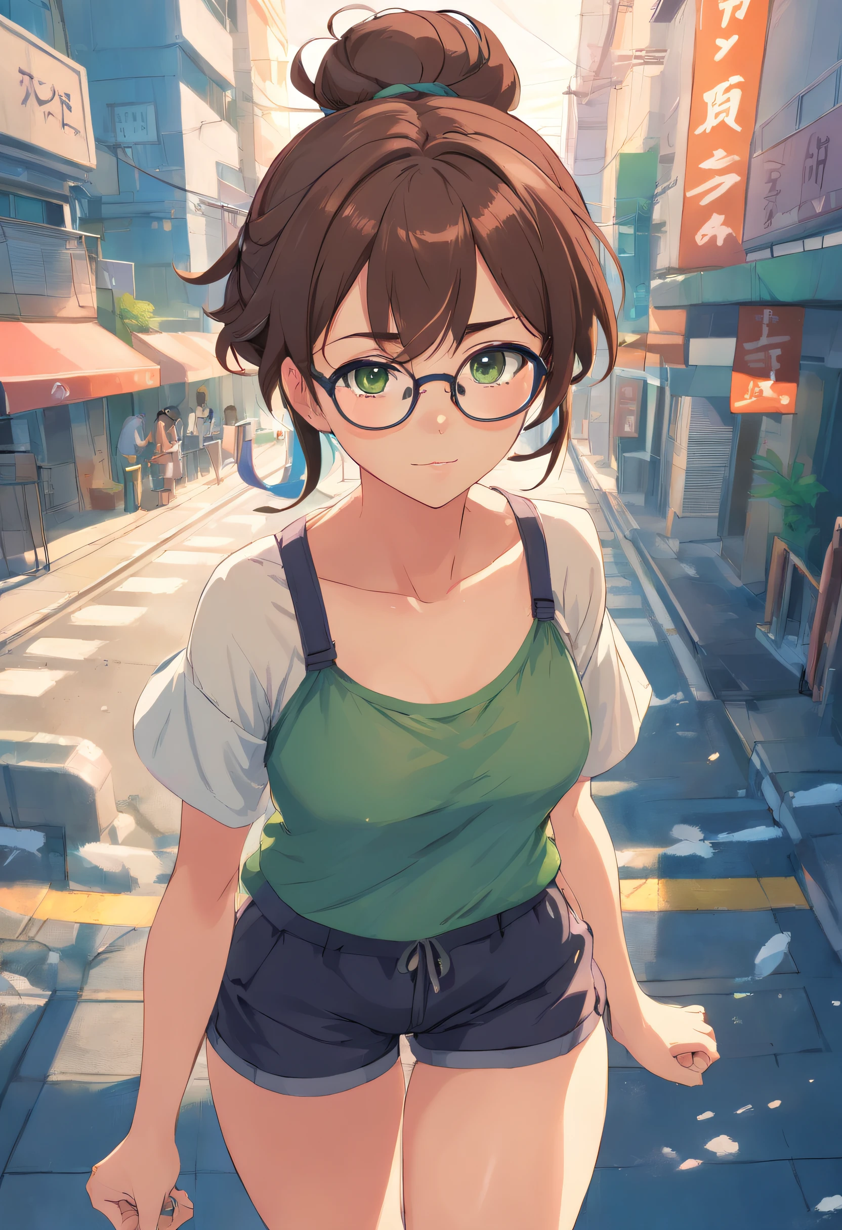 Brown hair tied in messy bun, glasses, Peitos grandes, olhos verdes, orelhas pontiagudas, lo gothic, capuz preto da colheita, Black shorts, Round Eyewear, luvas e meias pretas com rede de pesca, Sardas, Corar, hentai, NSFW, sexual, TRANSANDO, Big , , masculino x feminino, sexo com espectador,