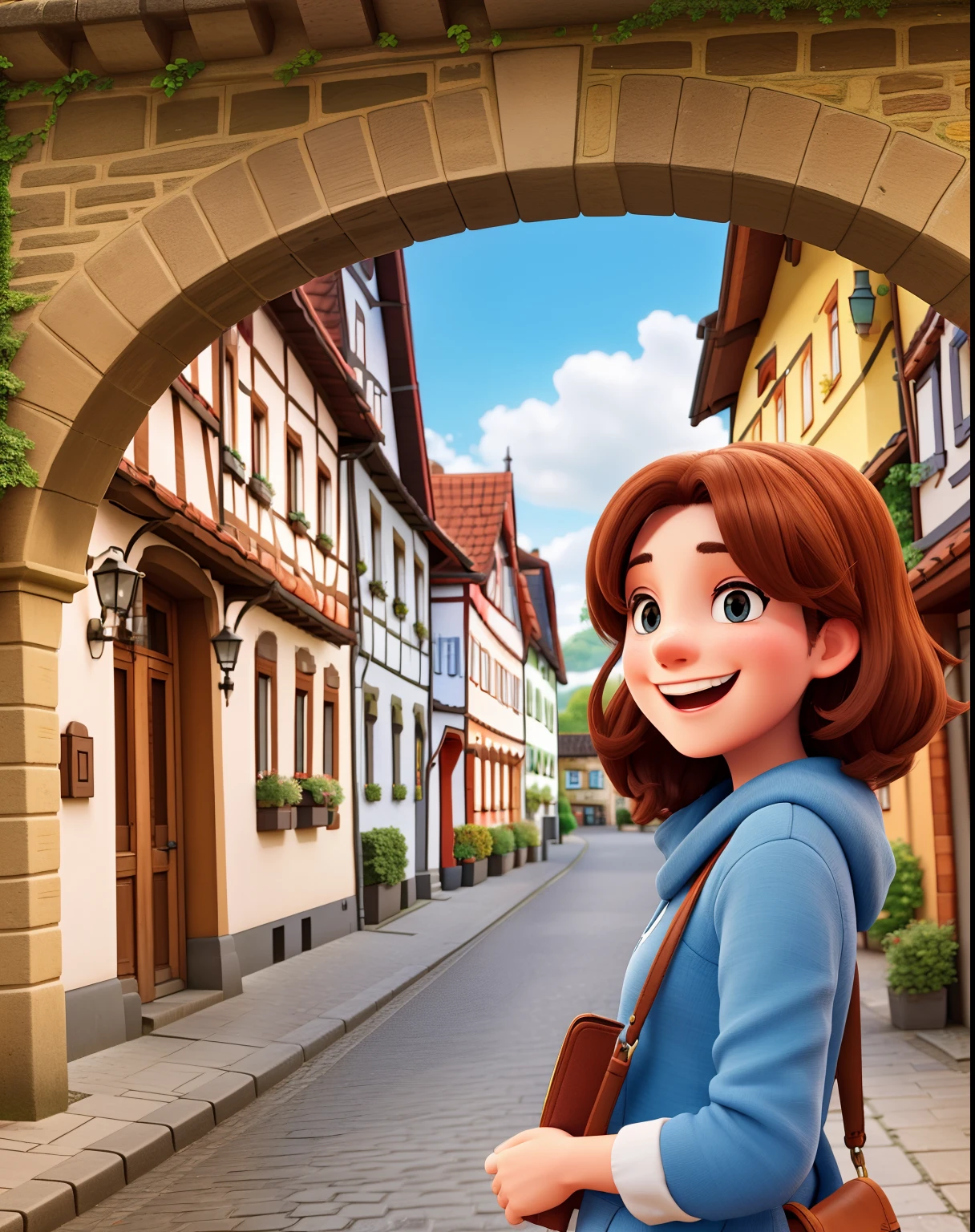 A happy tourist in Germany
