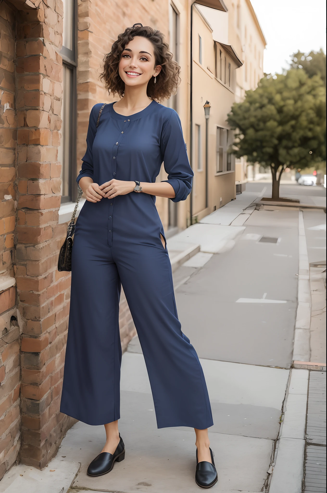 ejecutivo de ventas exitoso, de pie mirando al frente, sonriendo, bien vestido, camisa y pantalon