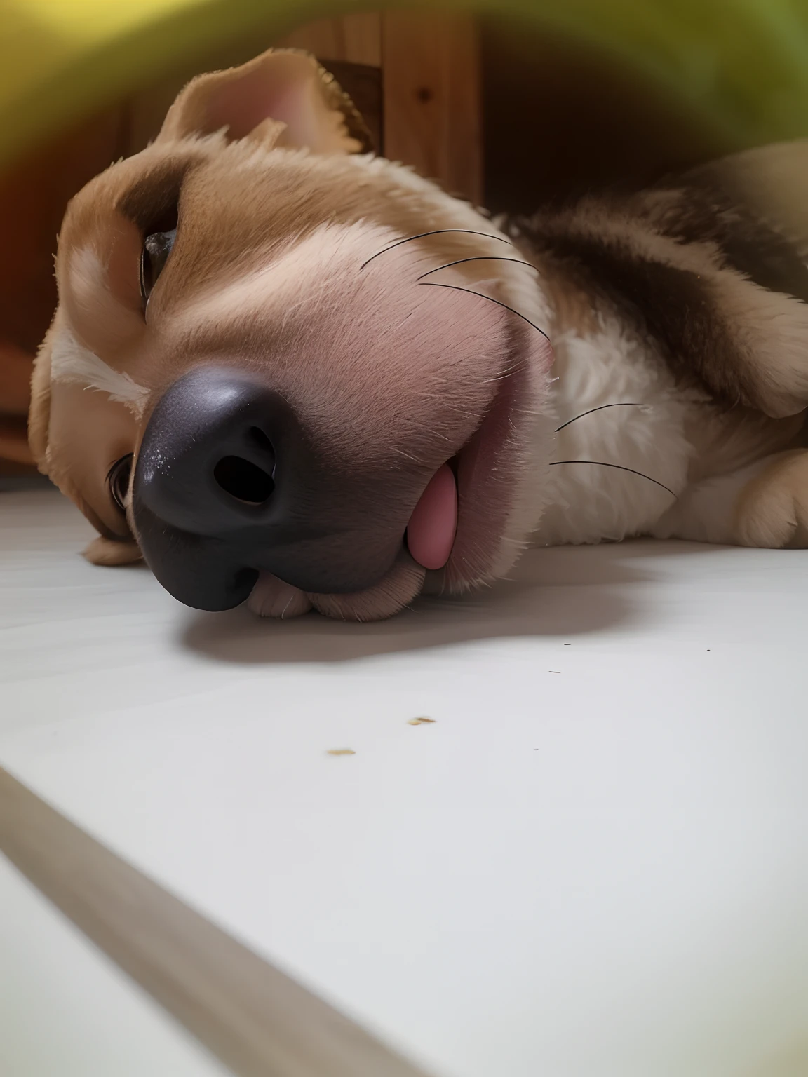 there is a dog that is laying down on the ground, Cachorro dormindo, nariz largo!!!, he is very relaxed, sleepy expression, tired face, com nariz pequeno, Nariz Reto!!!, nariz largo, um nariz, Nariz Reto!!!!!, com nariz estreito, Nariz bonito, Nariz Reto, Tongue sticking out, taken with sony a7r camera, focinho longo