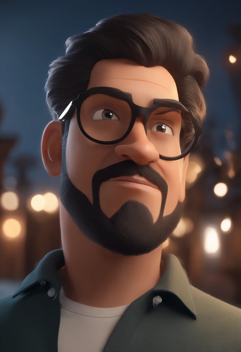 Personaje de dibujos animados de un hombre con gafas negras y una camisa azul, animation character, stylized character, Rendering animation styles, 3D estilizado, Arnold Maya render, 3D render estilizado, Toon renderizar keyshot, Personaje 3D, Personaje 3D, Renderizado 3D estilizado, Renderizado de 3 caracteres D, Personaje de dibujos animados, Personaje de primer plano, Pose del personaje, (estilo pixar) (Pieza maestra:1.2) (Bokeh) (La mejor calidad) (Piel detallada) (Textura detallada) (8k) (arcilla) (cinematic lighting) (foco nítido