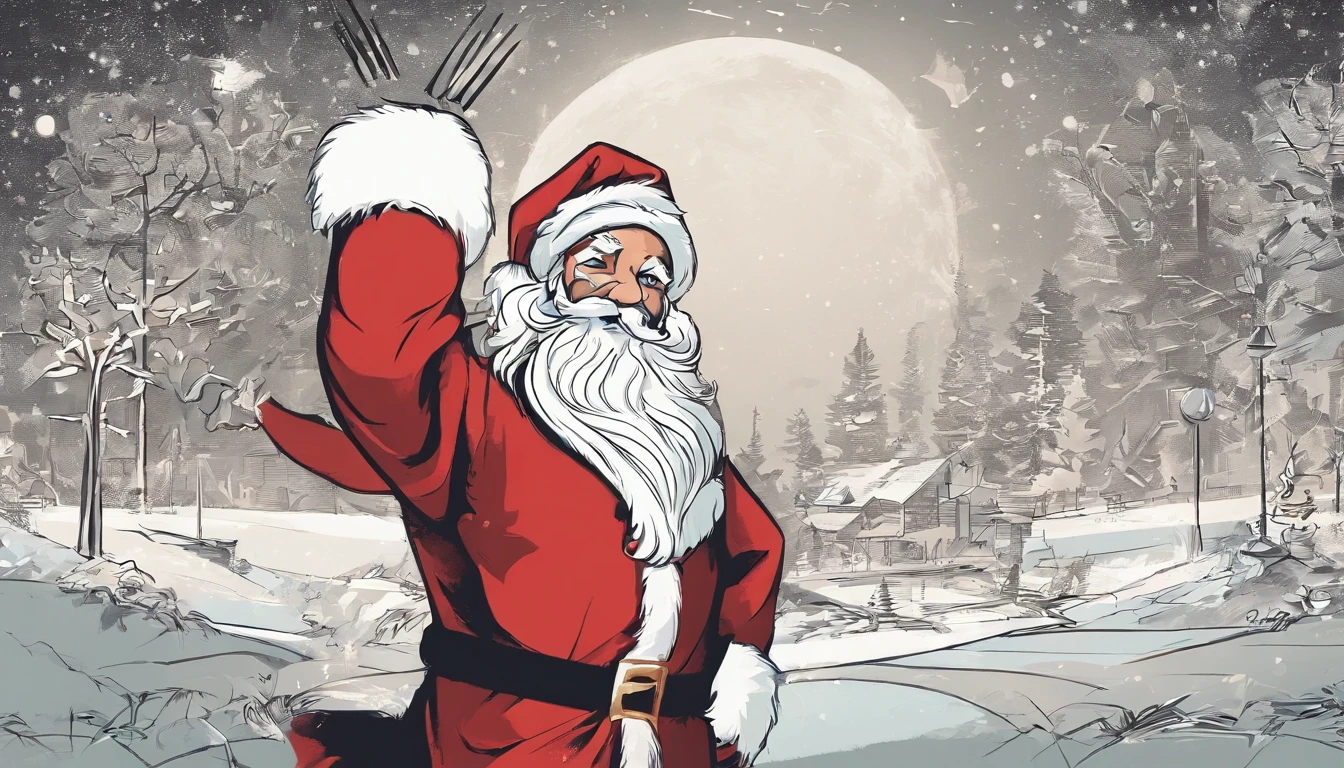 solid color backdrop,material,Happy,santa,stickfigure,etchings,