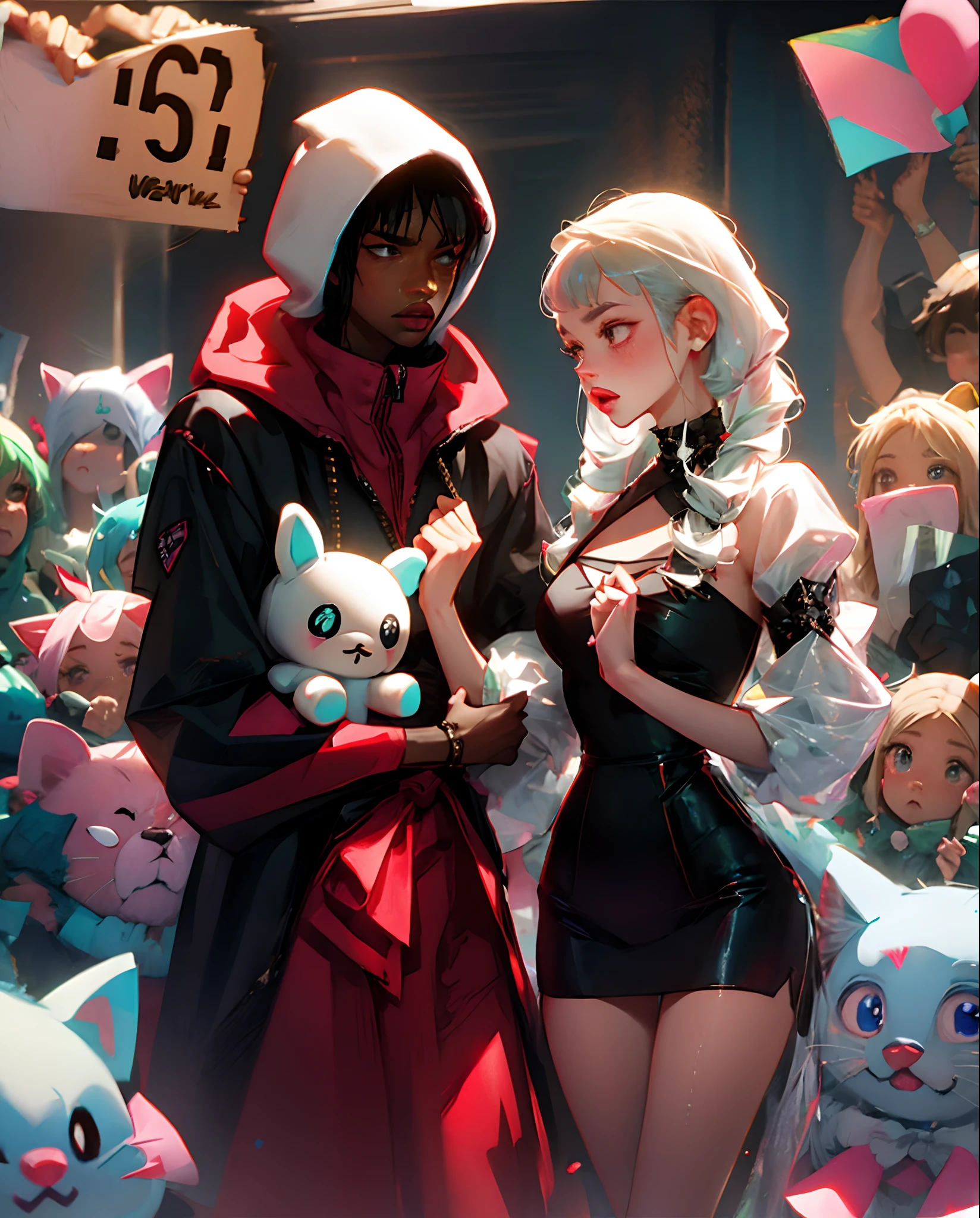 Eminem holding a Kuromi plushie