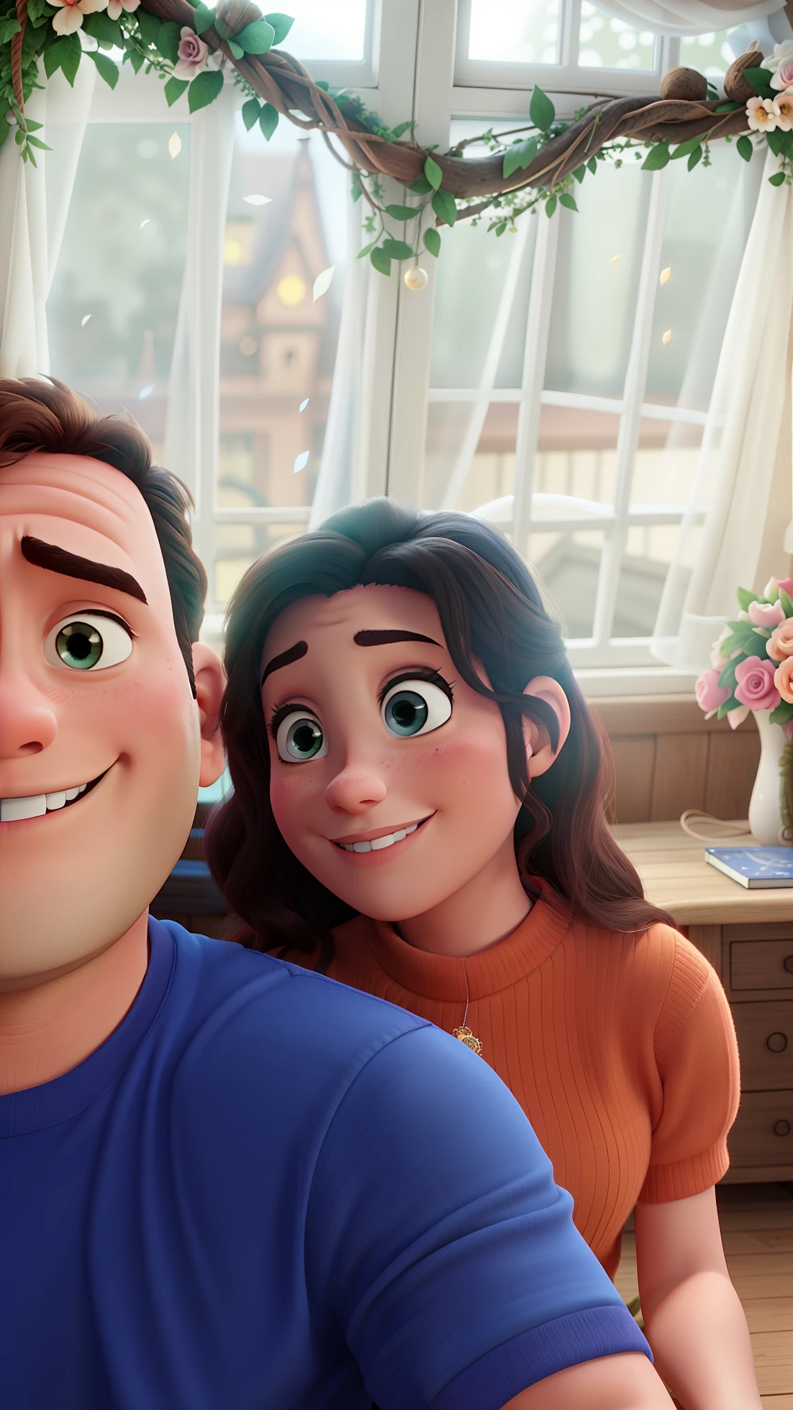 romantic couple, igual aos filmes Disney Pixar