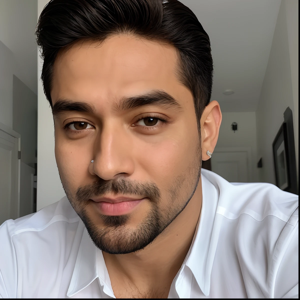 Homem, fundo branco, rosto detalhado, melhor qualidade, alta qualidade, recuo da pele, poros da pele, pele texturizada, analogue, cell phone camera, olhos detalhados, , 8k, uhd, 8k uhd, boca fechada, roupas casuais, barba, pale skinned, usando terno