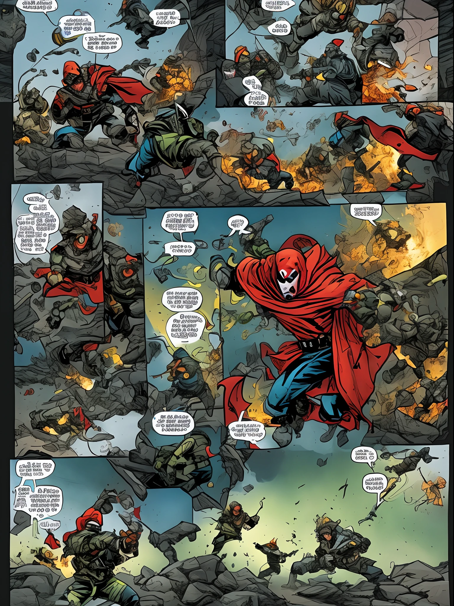 Comic hero spawn killing enemy with chain decapitating the enemy