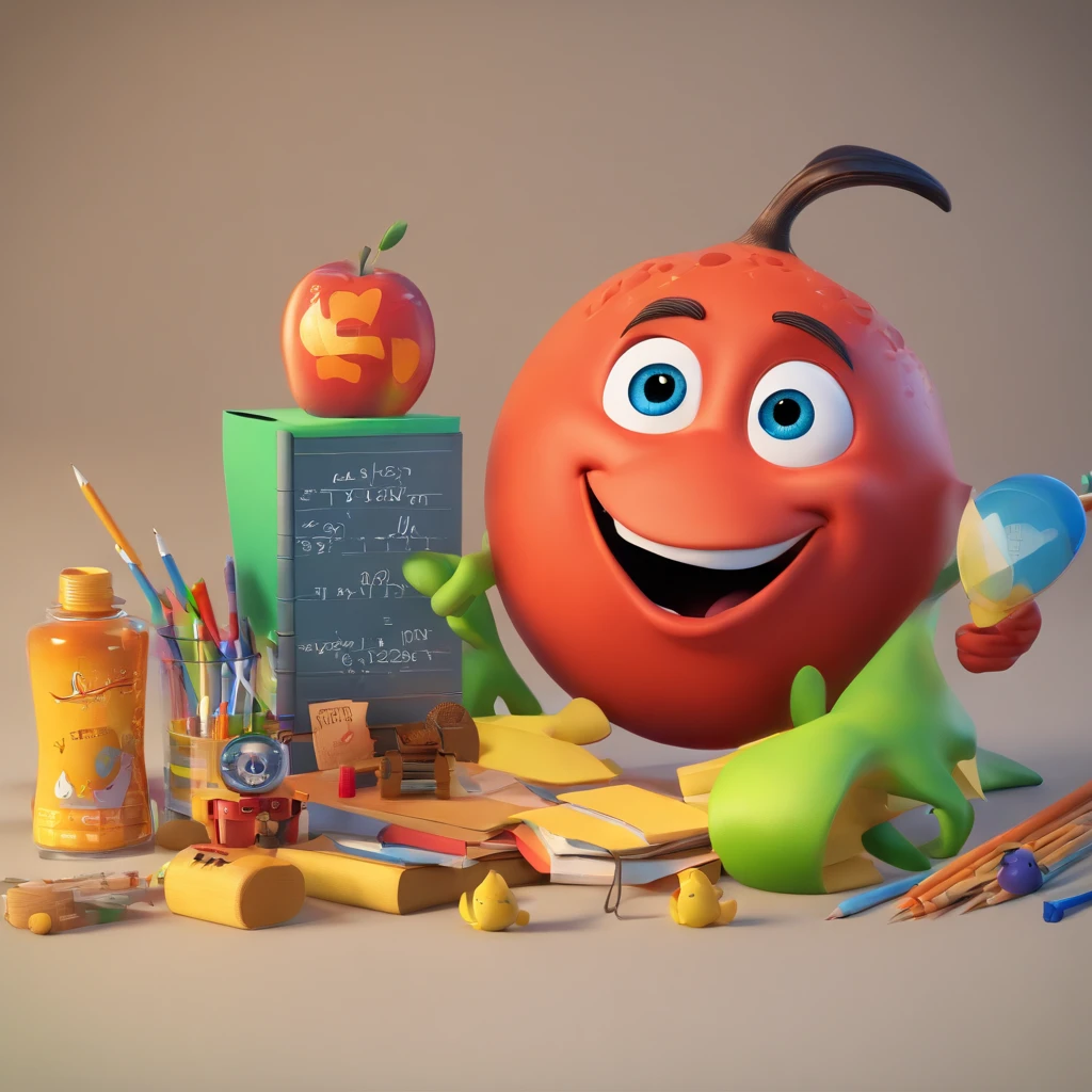 Create a Disney Pixar-inspired poster with the character being a math teacher
