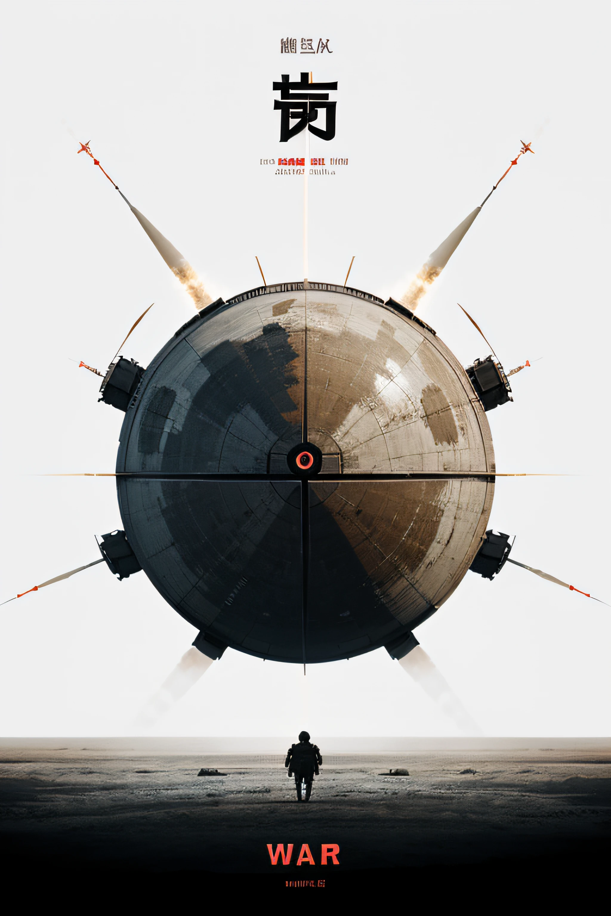 'WAR' the only thing not made in China, 2D digital art on white background.