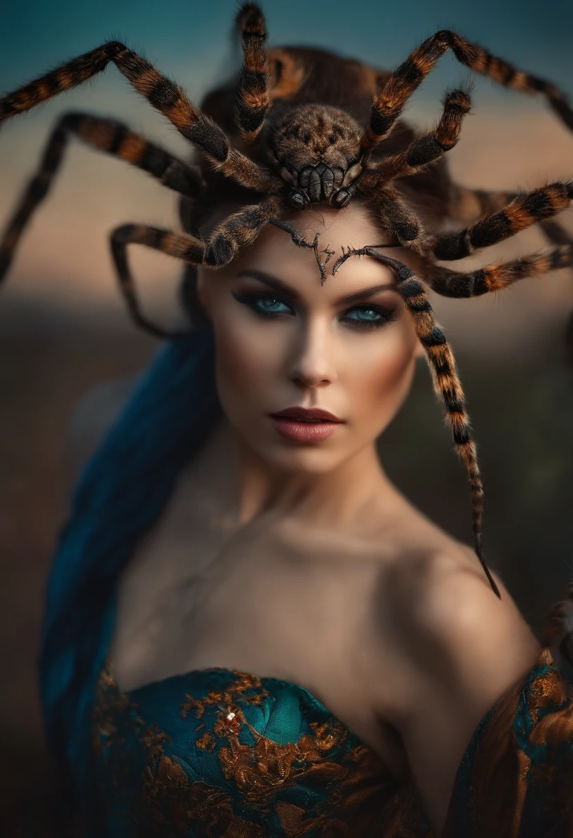 A mythological being who is a mixture of a very beautiful woman and a spider