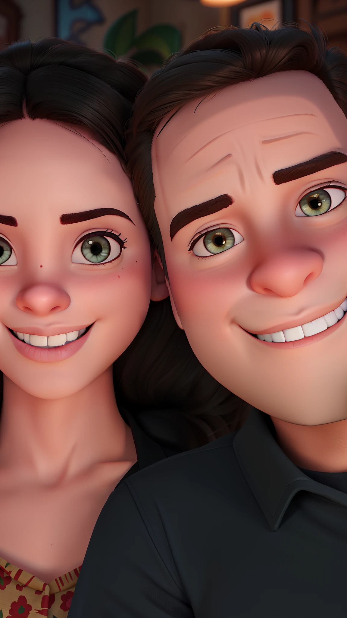 romantic couple, igual aos filmes Disney Pixar