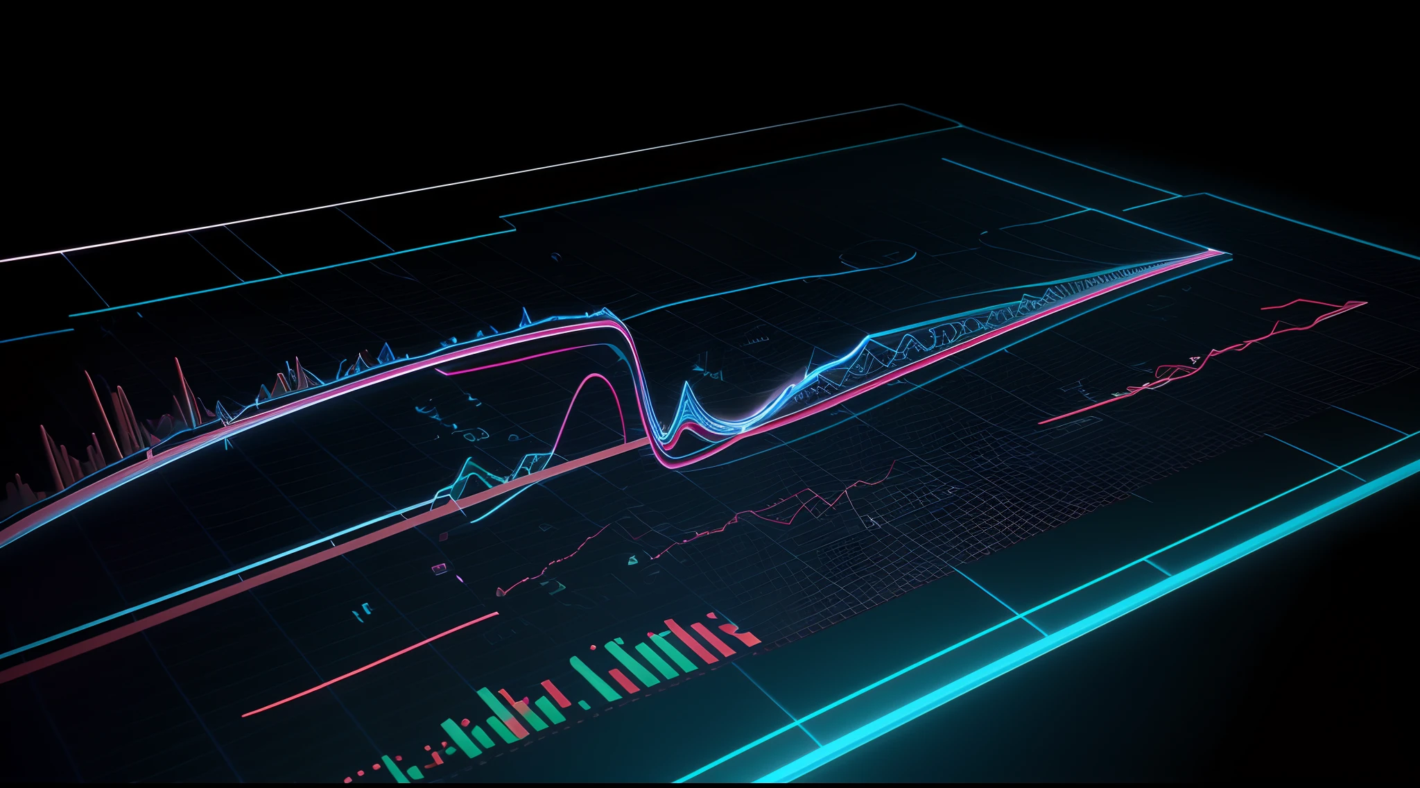 Engaging 3D visualization featuring stunning graphs、glinting