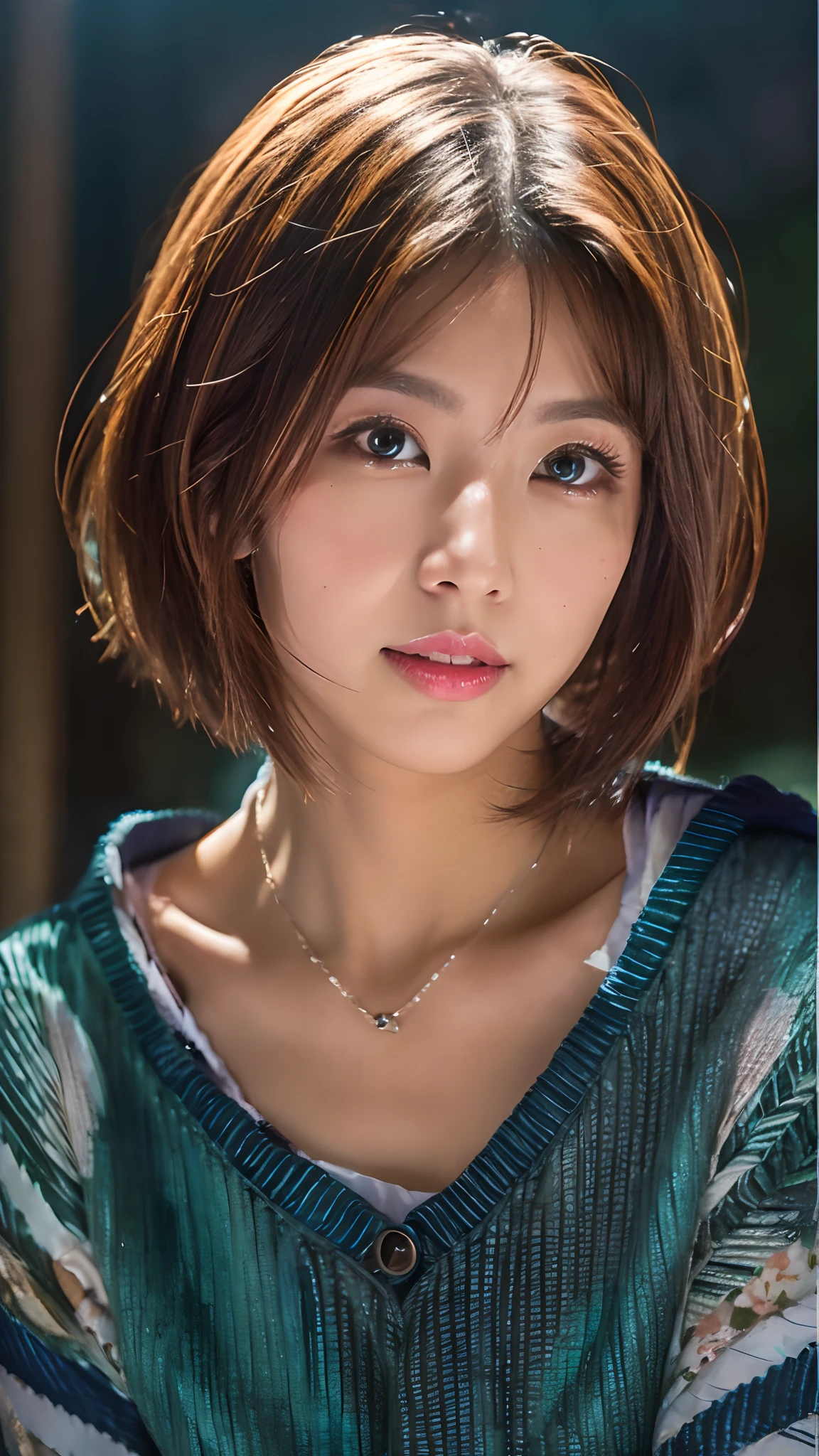 top-quality、4K、8K 、Cute Japan Woman、view front、Shorthair、Amazingly cute、Sleeveless、Beautie、ren、