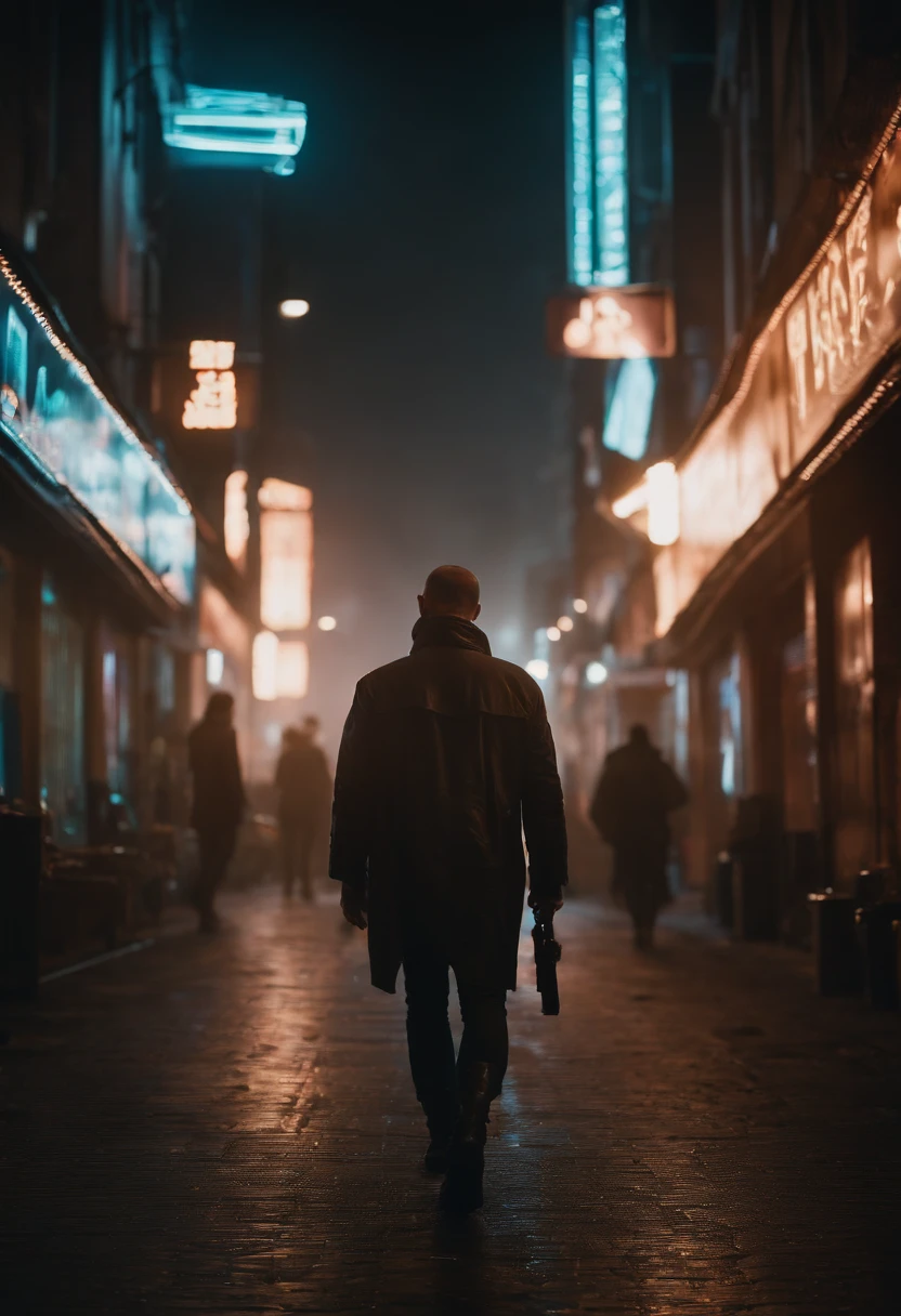 Man walking on the street at night, cyberpunk blade runner art, in the cyberpunk city, cyberpunk street, cyberpunk art style, futuristic street, cyberpunk themed art, Detailed Neon Cyberpunk City, Cyberpunk in Cyberpunk City, Cyberpunk dream landscape, in a futuristic cyberpunk city, Cyberpunk City, cyberpunk city street, busy cyberpunk metropolis, futuristic city street, cyberpunk vibe