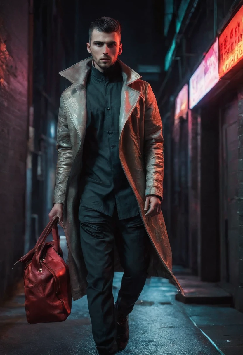 Man walking on the street at night, cyberpunk blade runner art, in the cyberpunk city, cyberpunk street, cyberpunk art style, futuristic street, cyberpunk themed art, Detailed Neon Cyberpunk City, Cyberpunk in Cyberpunk City, Cyberpunk dream landscape, in a futuristic cyberpunk city, Cyberpunk City, cyberpunk city street, busy cyberpunk metropolis, futuristic city street, cyberpunk vibe