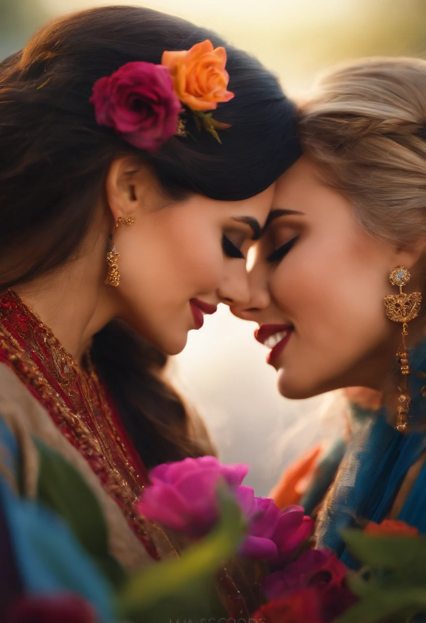 Lesbian kissing