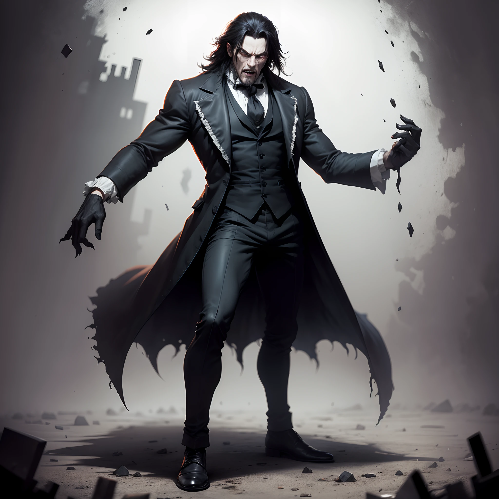 (masterpiece、top-quality)、Horror middle-aged man、wears a suit、dark、terroral、Drag into the abyss、chaos、Character Painting、terrifying、Artwork in the style of Gwise、、epic exquisite character art、Stunning character art、pixiv artstation