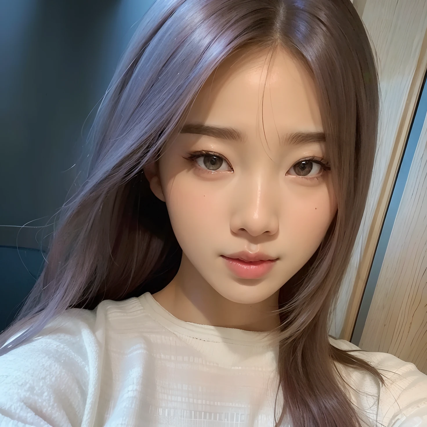 um close up de uma mulher com cabelos longos e uma camisa branca, tzuyu de duas vezes, Jaeyeon Nam, Heonhwa Choe, Lee Ji - Eun, Lee Ji-eun, Parque Ji-min, Jinyoung Canela, young adorable korean face, kwak ji jovem, korean symmetrical face, Seseon Yoon, wan adorable korean face