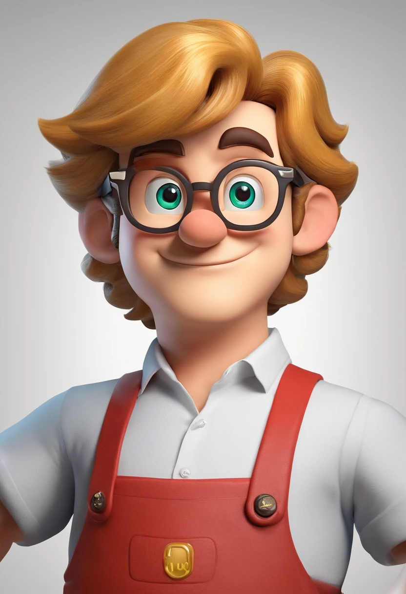 ((best quality)), ((master part)), ((desenhos animados realistas)), ((Personagem perfeito)) - Um retrato frontal meticulosamente detalhado e realista de um homem com cabelo raspado, glasses and a shirt with beautiful textures. O homem olha diretamente para o espectador, Establish a strong and confident presence. The image captures their distinctive facial features, accurately showing the brightness of your eyes and the design of your glasses. The black shirt is rendered with fine details, aumentando o profissionalismo do retrato. Enviado para documentos oficiais, this portrait is presented in impressive 8K UHD resolution, Ensure clarity and unique protection.