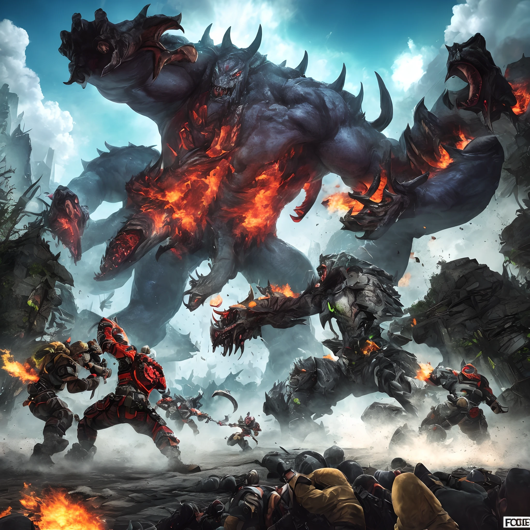 Fusion guys attack big monster