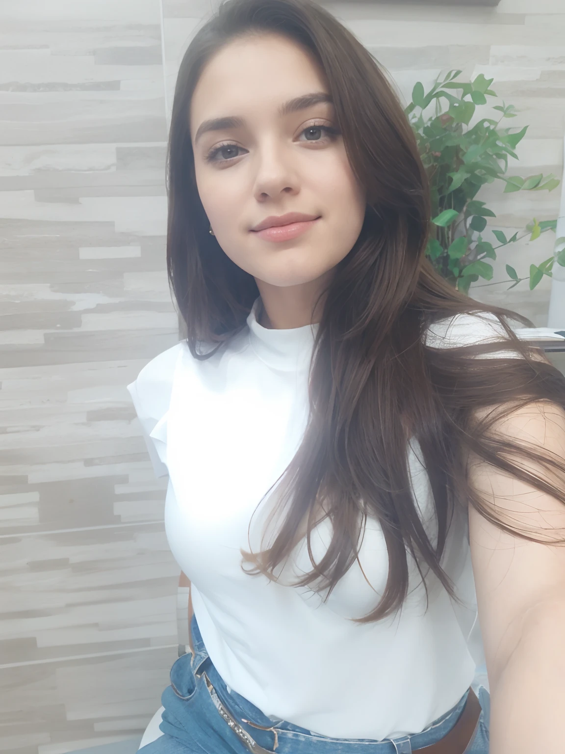 Mulher, Medium Brown Hair Medium Height White Color Desk Style Sitting At Office Desk With Notebook