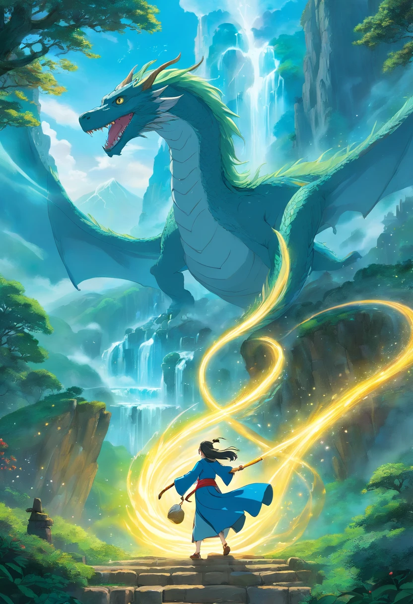 (best quality,highres:1.2),ultra-detailed,realistic,photorealistic:1.37,wizard surfing upon a serpent dragon,illustration,fantasy,spellbinding landscape,colorful palette,enchanted atmosphere,mystical lighting,flowing robes,magic staff,wind-swept hair,majestic serpent scales,rippling waves,breathtaking scenery,extraordinary power,hypnotic motion,adrenaline-filled excitement,thrilling adventure,ancient runes,shadowy forests,sparkling waterfalls,eerie mist,flying creatures,magical spells,castle in the distance,mysterious sorcery,seamless blending of wizard and dragon,majestic and graceful movement,awe-inspiring performance