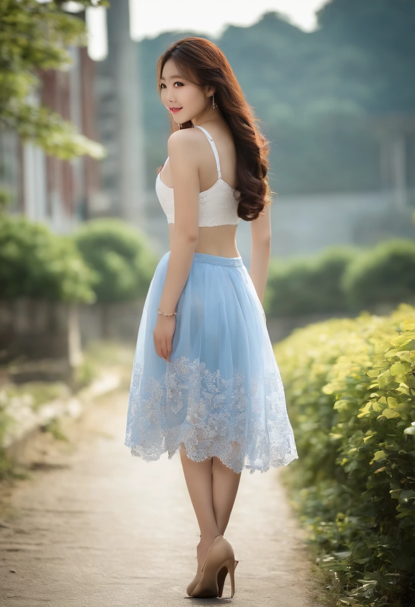 beautiful Korean women,Sexy, full bodyesbian, Asian female high school student, Almost naked, a skirt