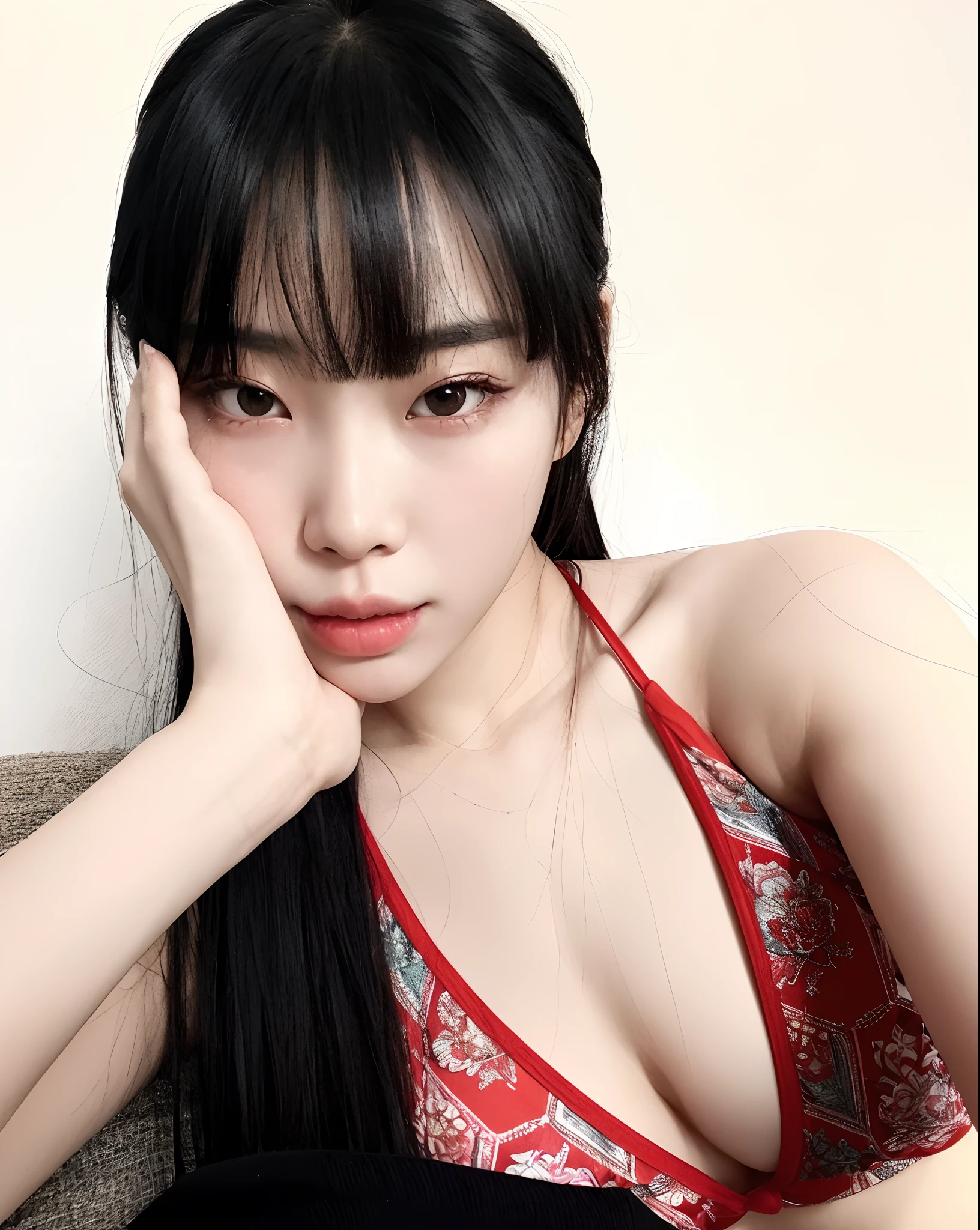 there is a woman in a red bikini posing for a picture, korean girl, beautiful south korean woman, heonhwa choe, gorgeous young korean woman, ulzzang, 2 2 years old, korean woman, jinyoung shin, sun yunjoo, beautiful young korean woman, shikamimi, jaeyeon nam, 2 7 years old, lalisa manobal
