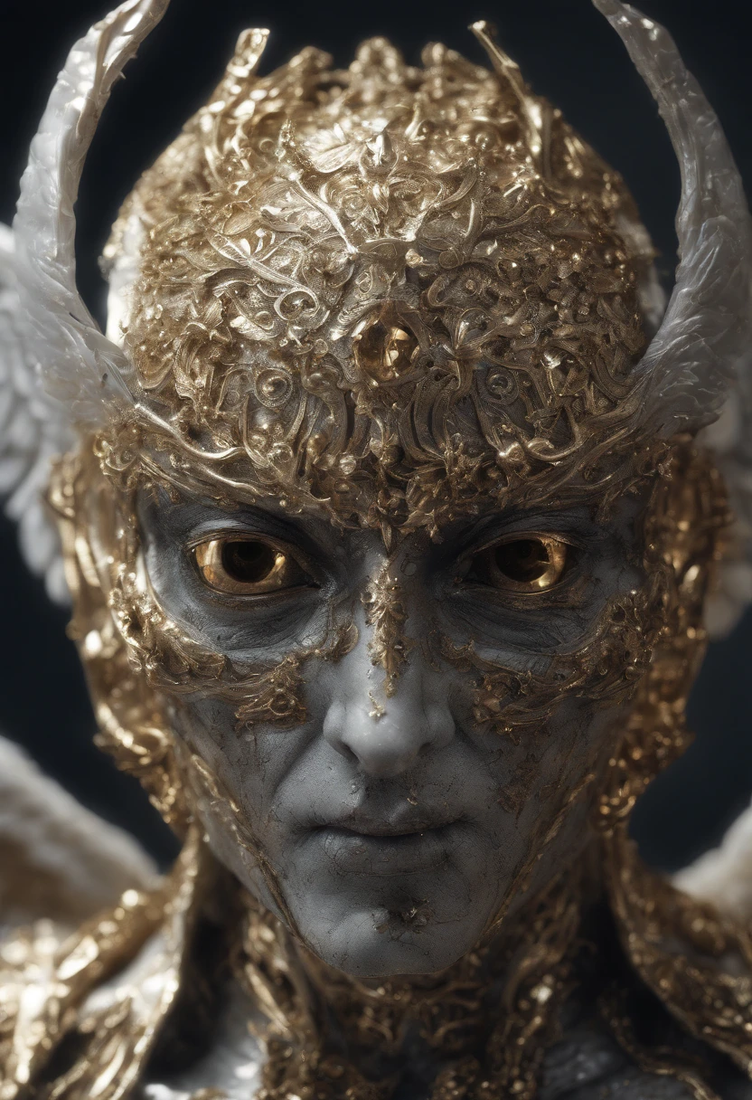 cosmic fallen angel, olhos claros brilhantes, Biomechanicals, estranho, assustador, Pesadelo, cores muito brilhantes, light particles, com luz brilhante, Mshiff, Arte do papel de parede, Papel de parede UHD